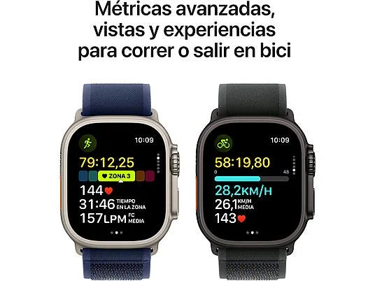 Apple Watch Ultra 2 (2024), GPS + Telemóvel, 49 mm, Caixa em Titânio Preto, Gesto de Toque Duplo, Bracelete Milanese Loop em Titânio Preto, Tamanho S