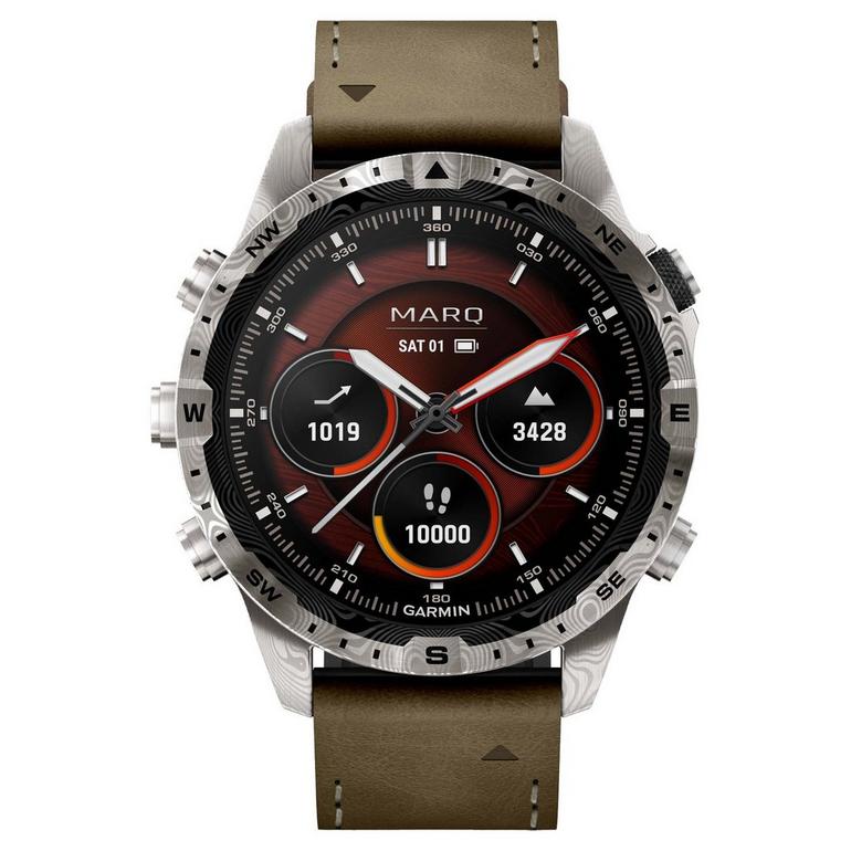 Relógio inteligente Garmin MARQ Adventurer (2ª geração) em aço Damasco, 46 mm, 2.800 £