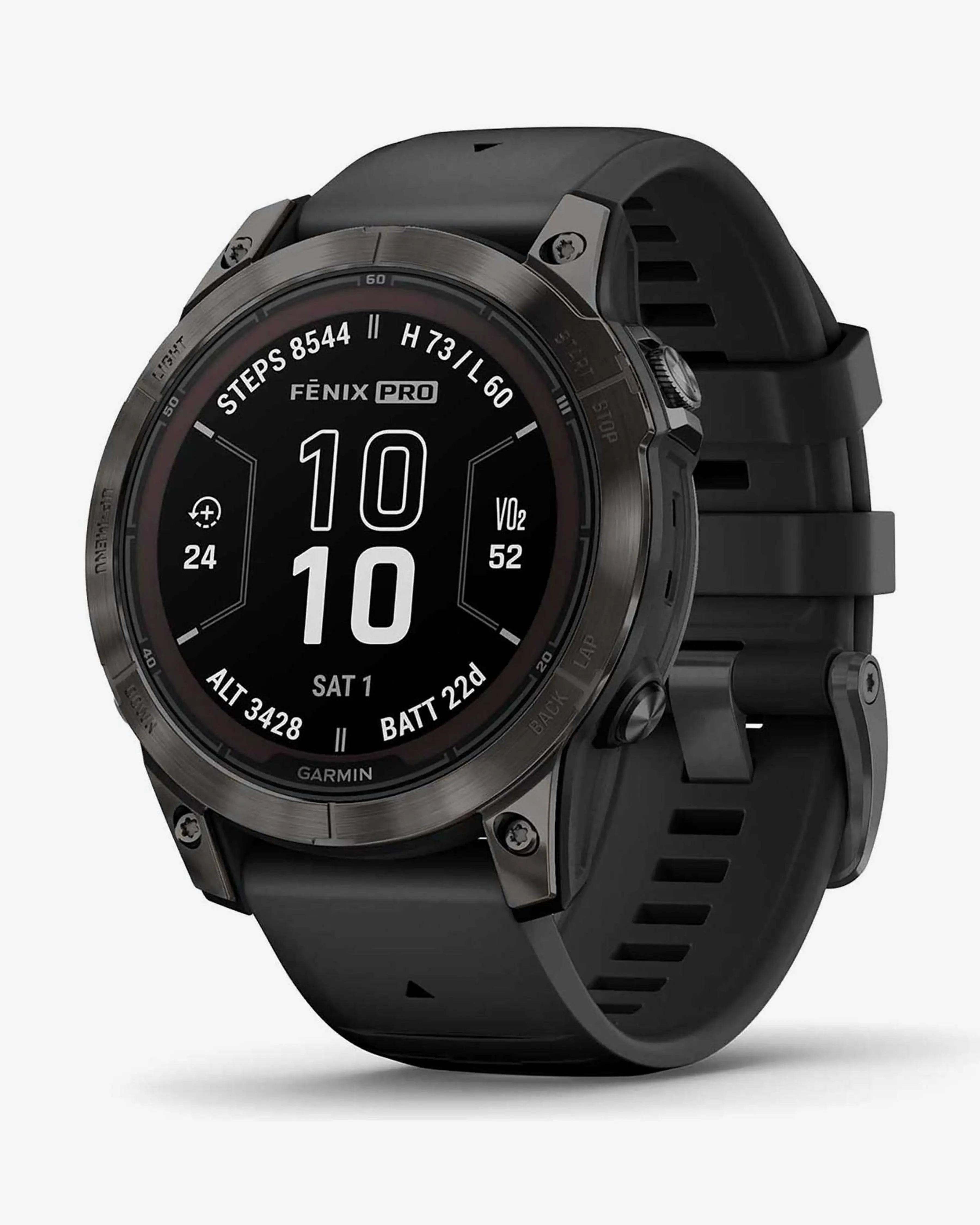 Garmin Fenix 7 Pro Zafiro Solar Titanio gris carbón correa negro