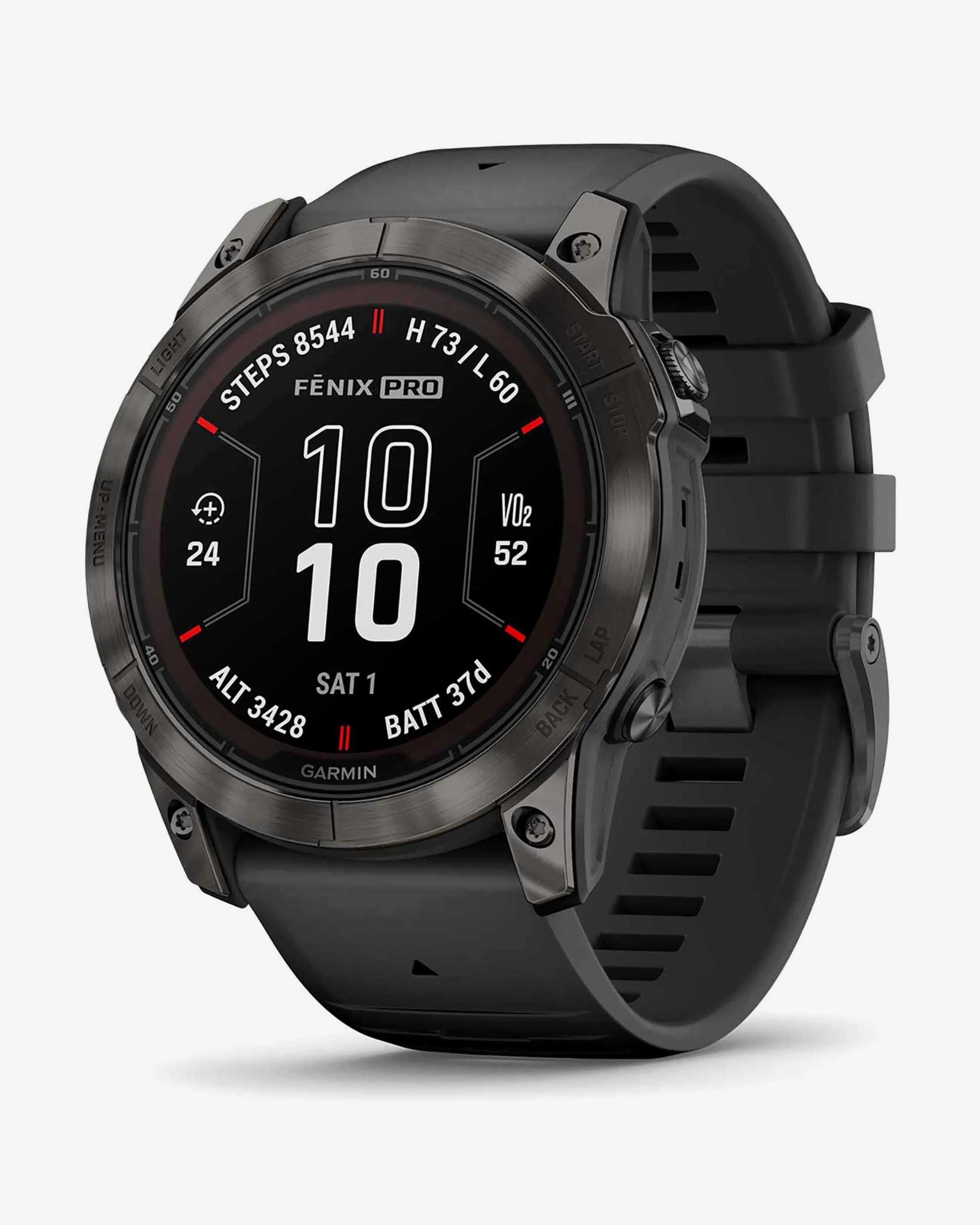 Garmin Fenix 7X Pro Zafiro Solar Titanio gris carbón correa negro