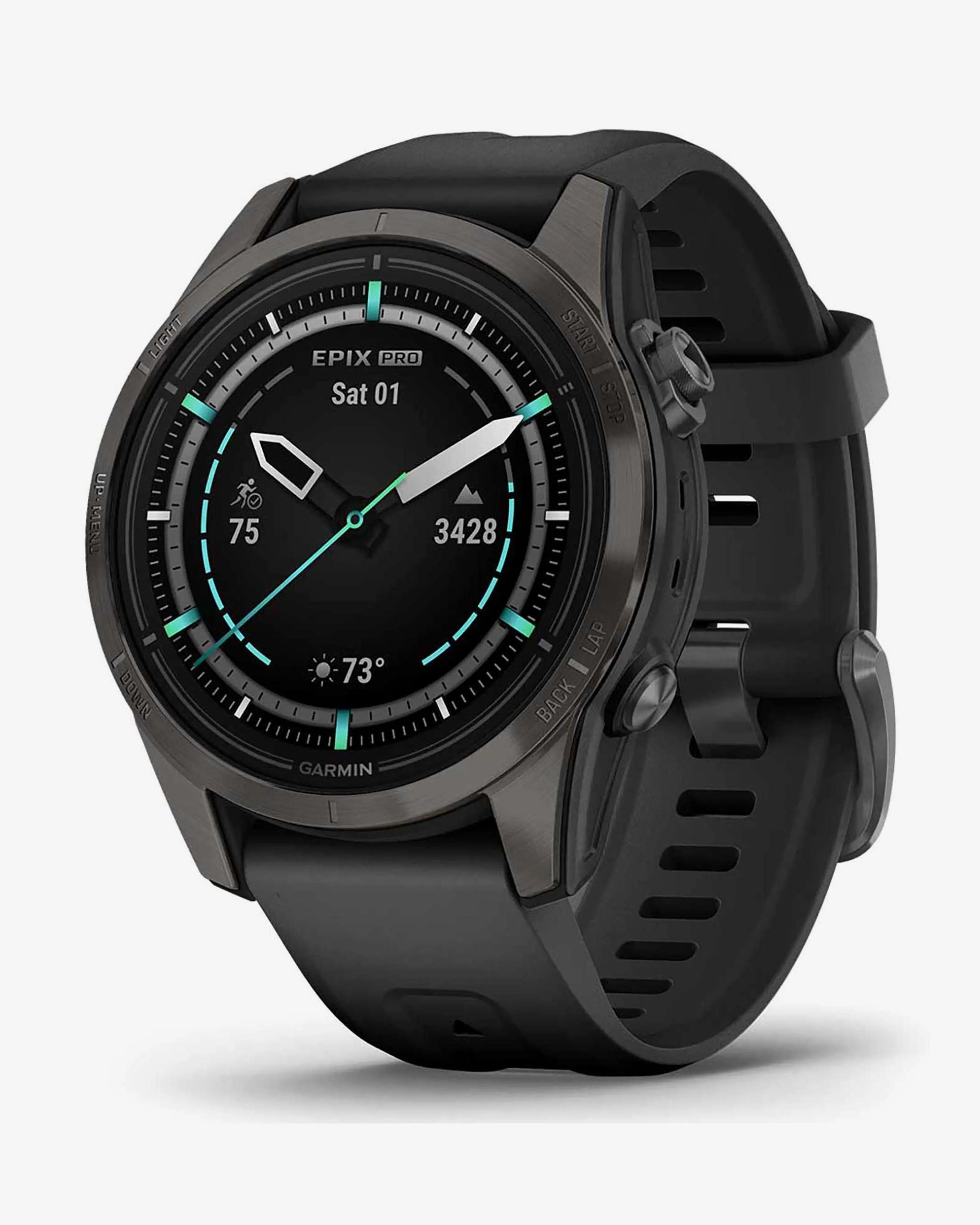 Bracelete Garmin EPIX 2 PRO Sapphire 42mm em titânio DLC cinzento carbono e preto