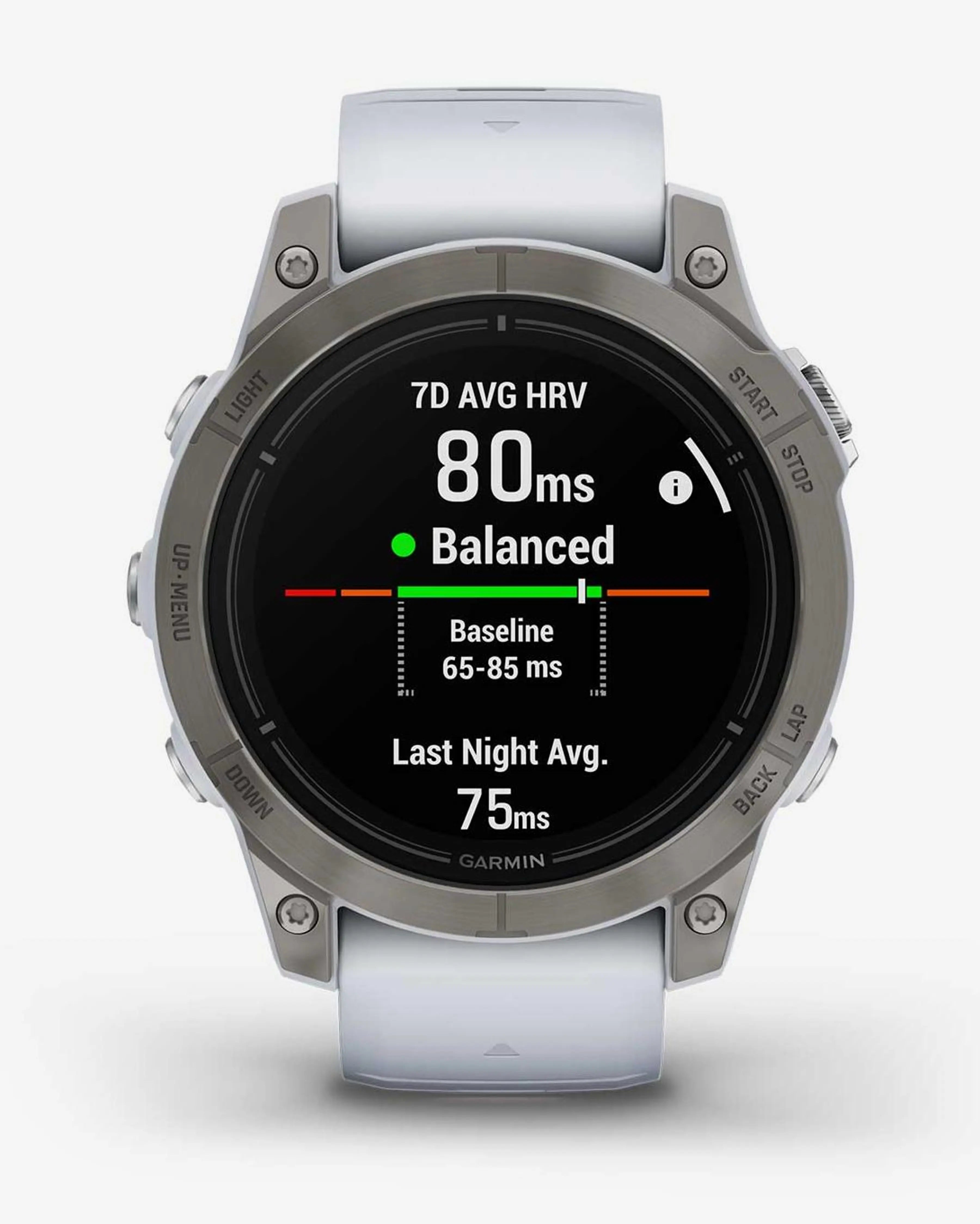 Garmin EPIX 2 PRO Zafiro 47 mm Titanio correa blanco