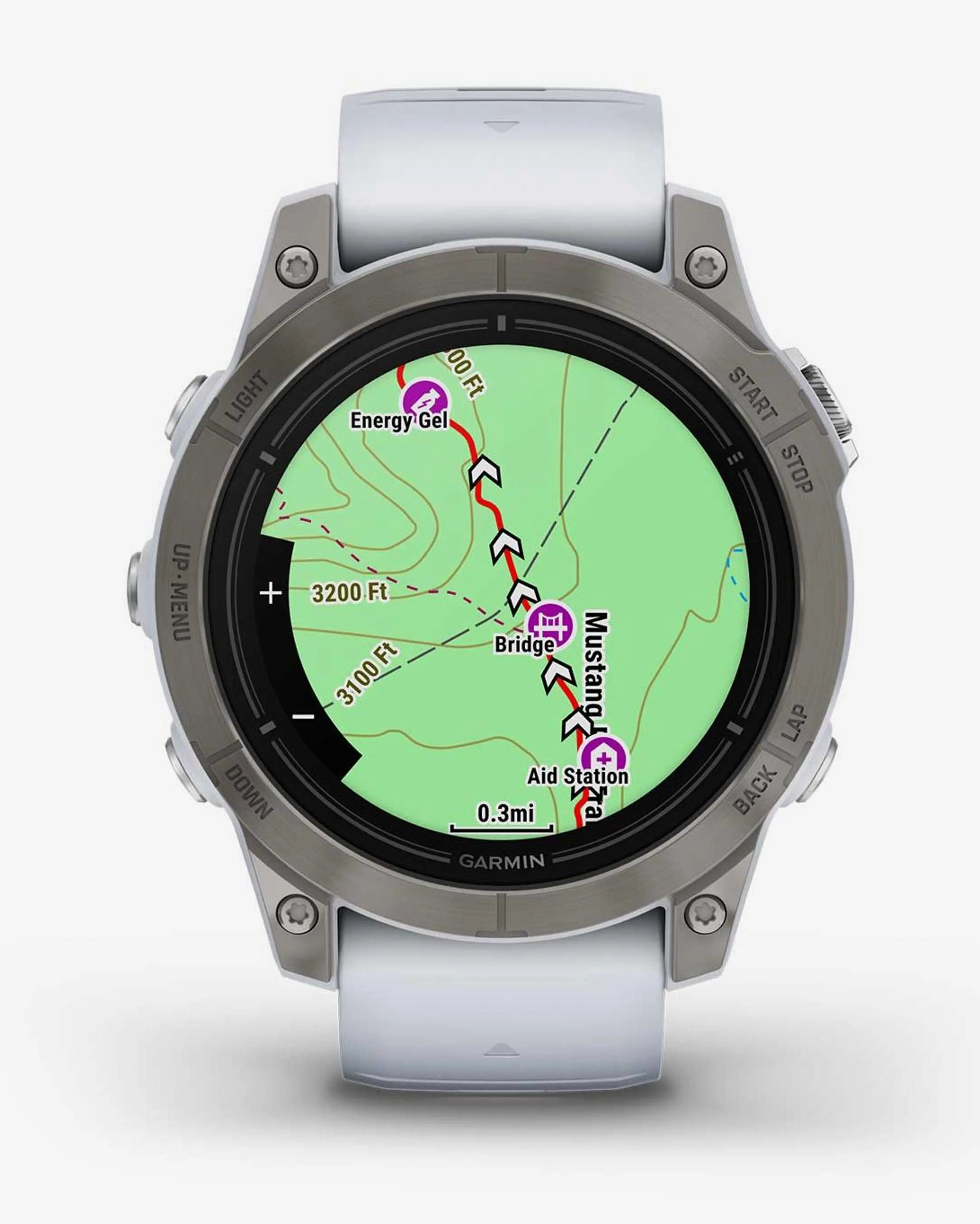 Garmin EPIX 2 PRO Zafiro 47 mm Titanio correa blanco