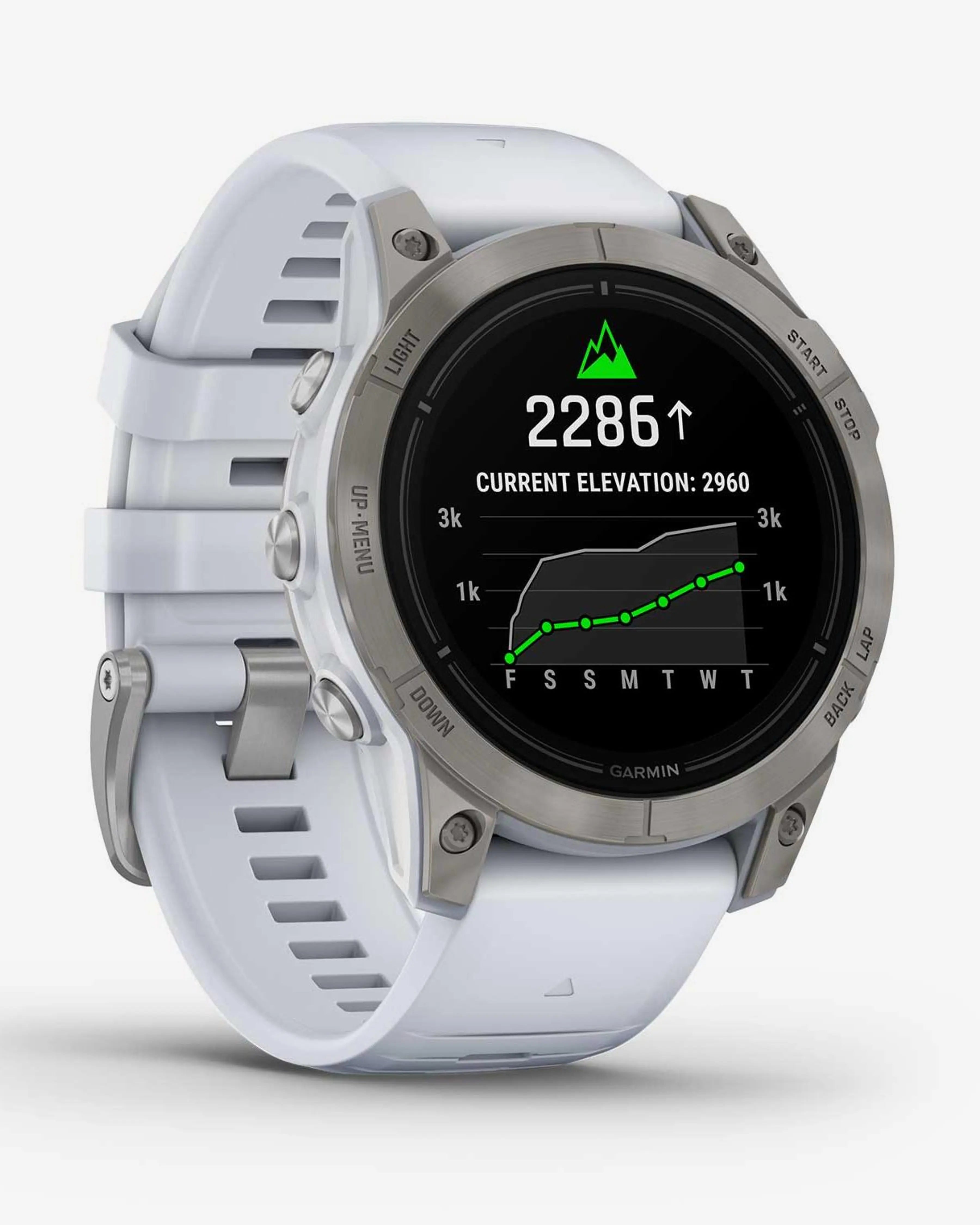 Garmin EPIX 2 PRO Zafiro 47 mm Titanio correa blanco