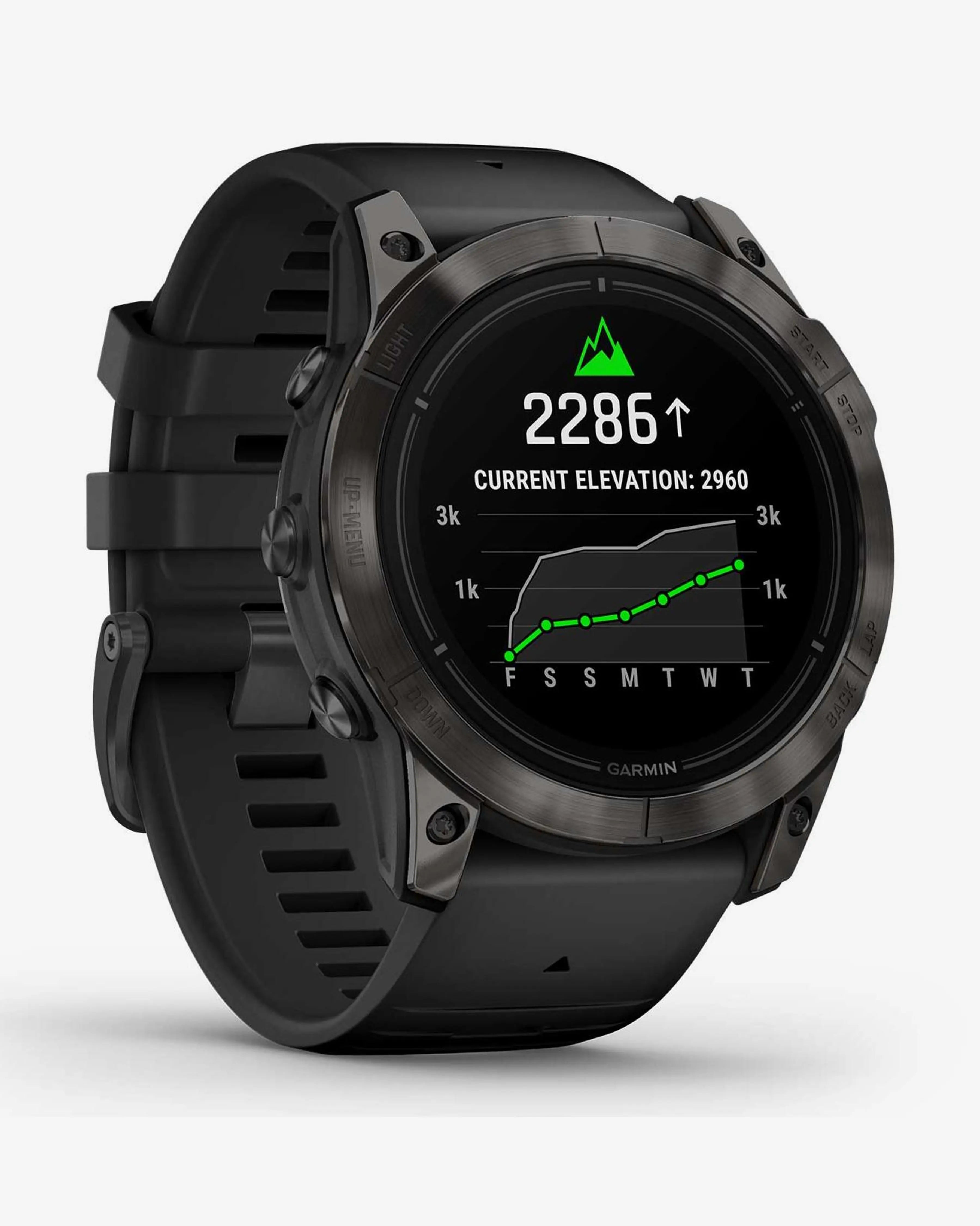 Bracelete Garmin EPIX 2 PRO Sapphire 51 mm em titânio DLC cinzento carbono e preto