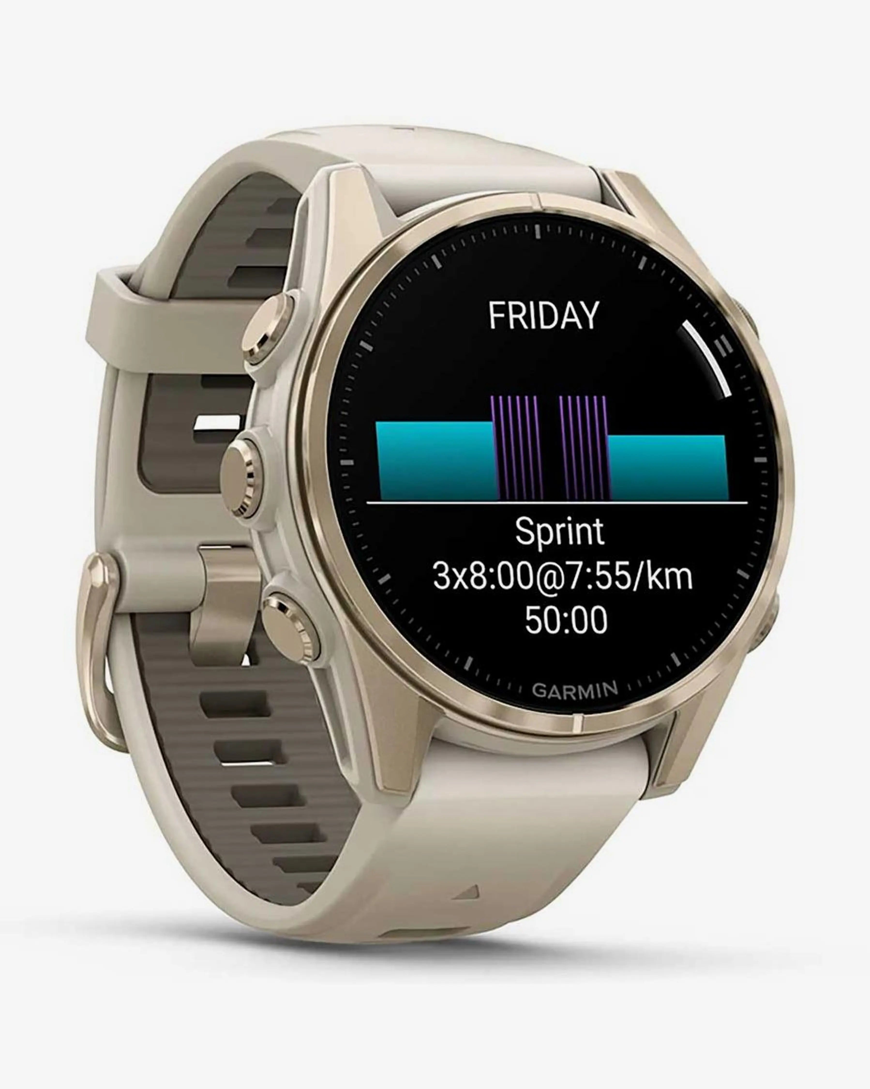 Pulseira bege dourada para Garmin Fenix 8 AMOLED Sapphire 43mm