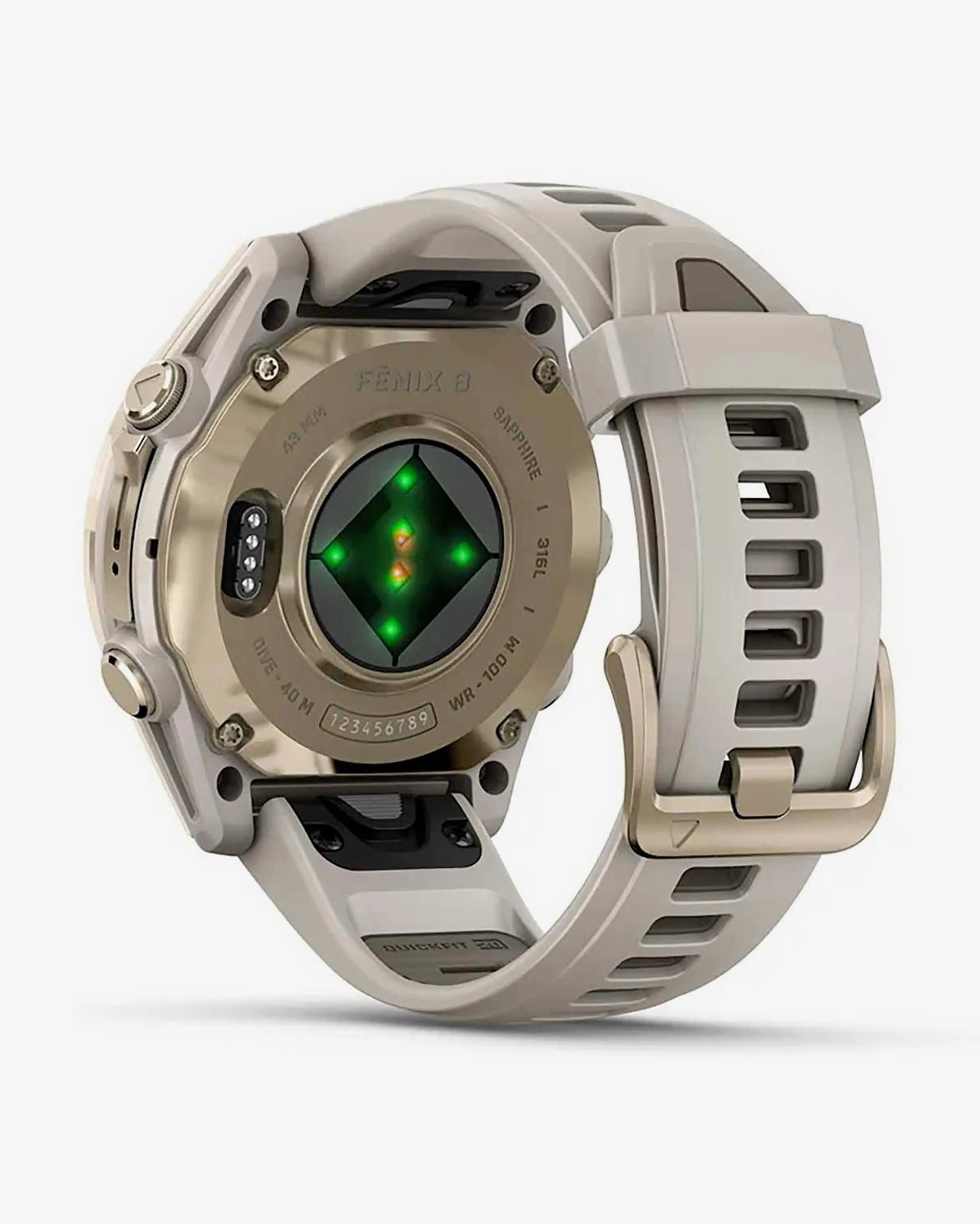 Pulseira bege dourada para Garmin Fenix 8 AMOLED Sapphire 43mm