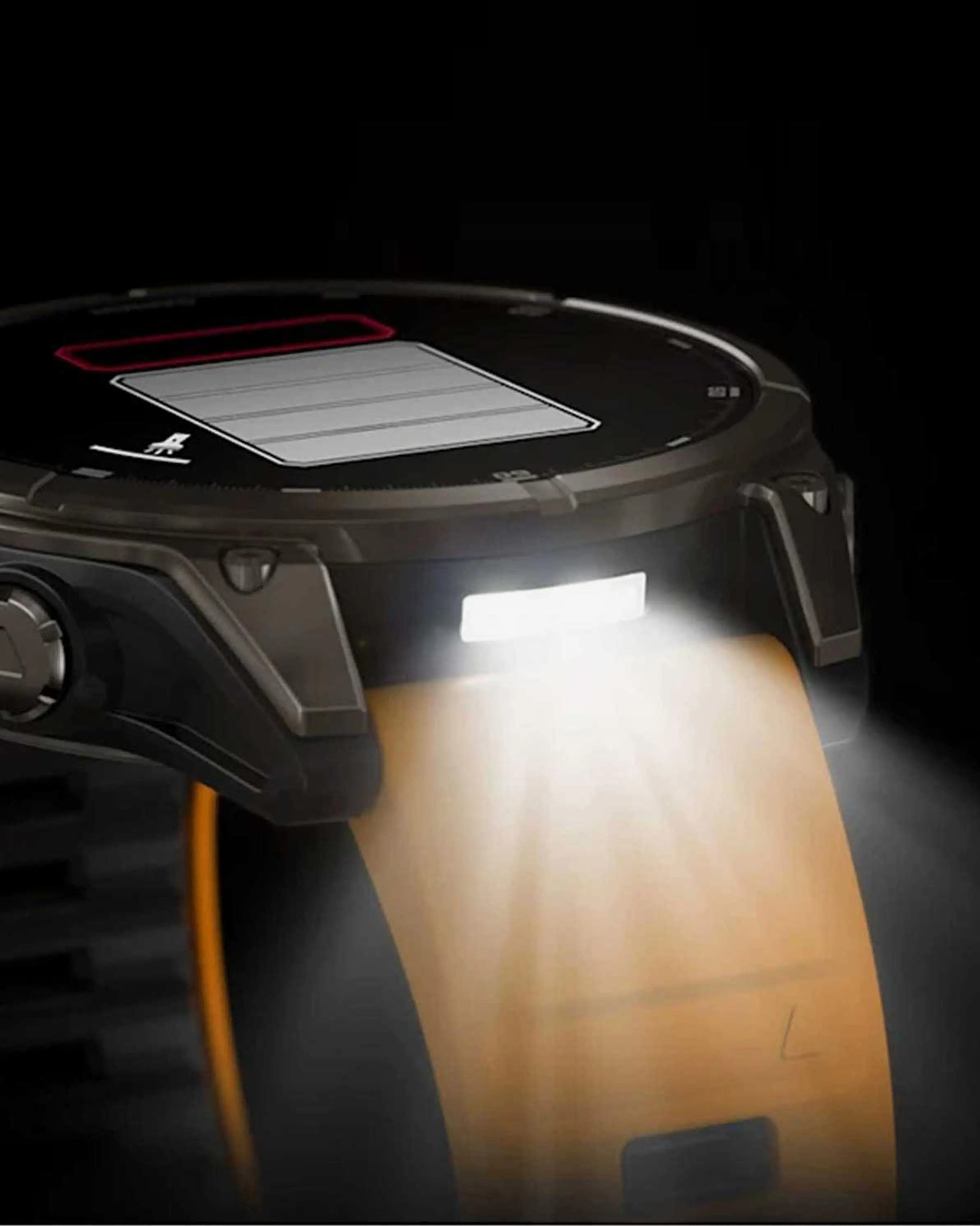 Garmin Fenix 8 AMOLED Zafiro 47 mm Titanio plateado correa naranja