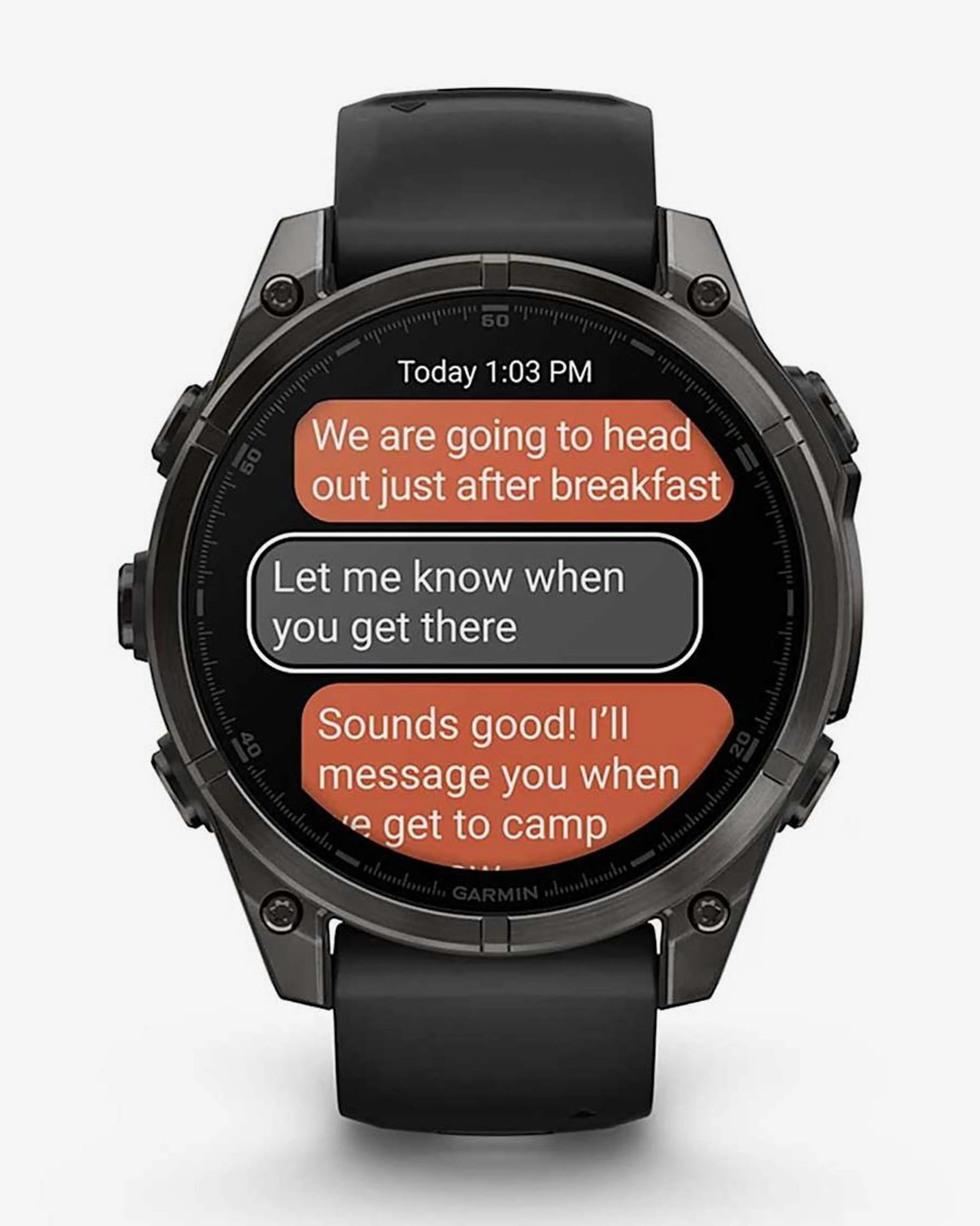 Garmin Fenix 8 AMOLED Zafiro 47 mm Titanio gris carbón correa negro