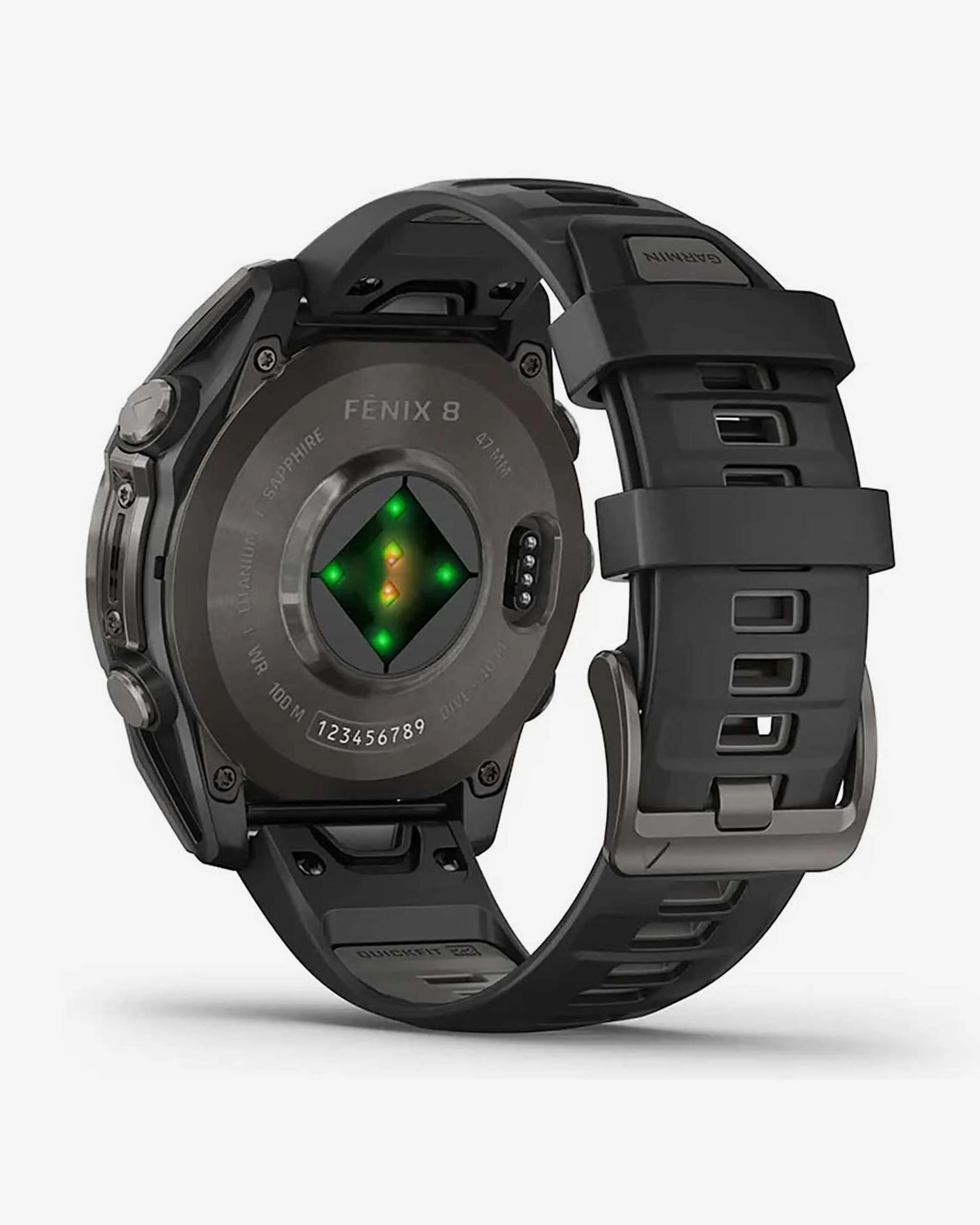 Bracelete preta e titânio com revestimento em cinza carbono para Garmin Fenix 8 AMOLED Sapphire 47mm