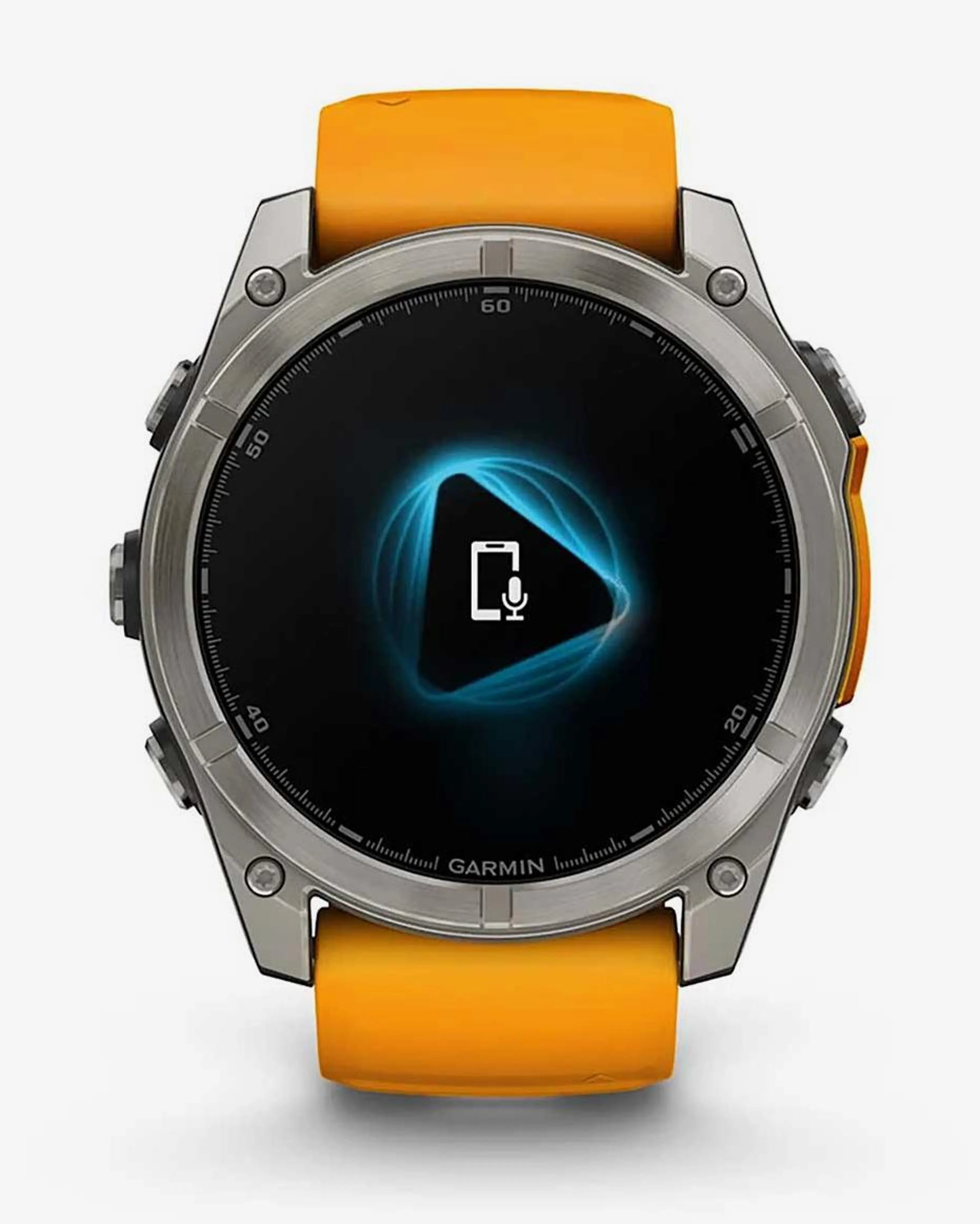Garmin Fenix 8 AMOLED Zafiro 51 mm Titanio plateado correa naranja