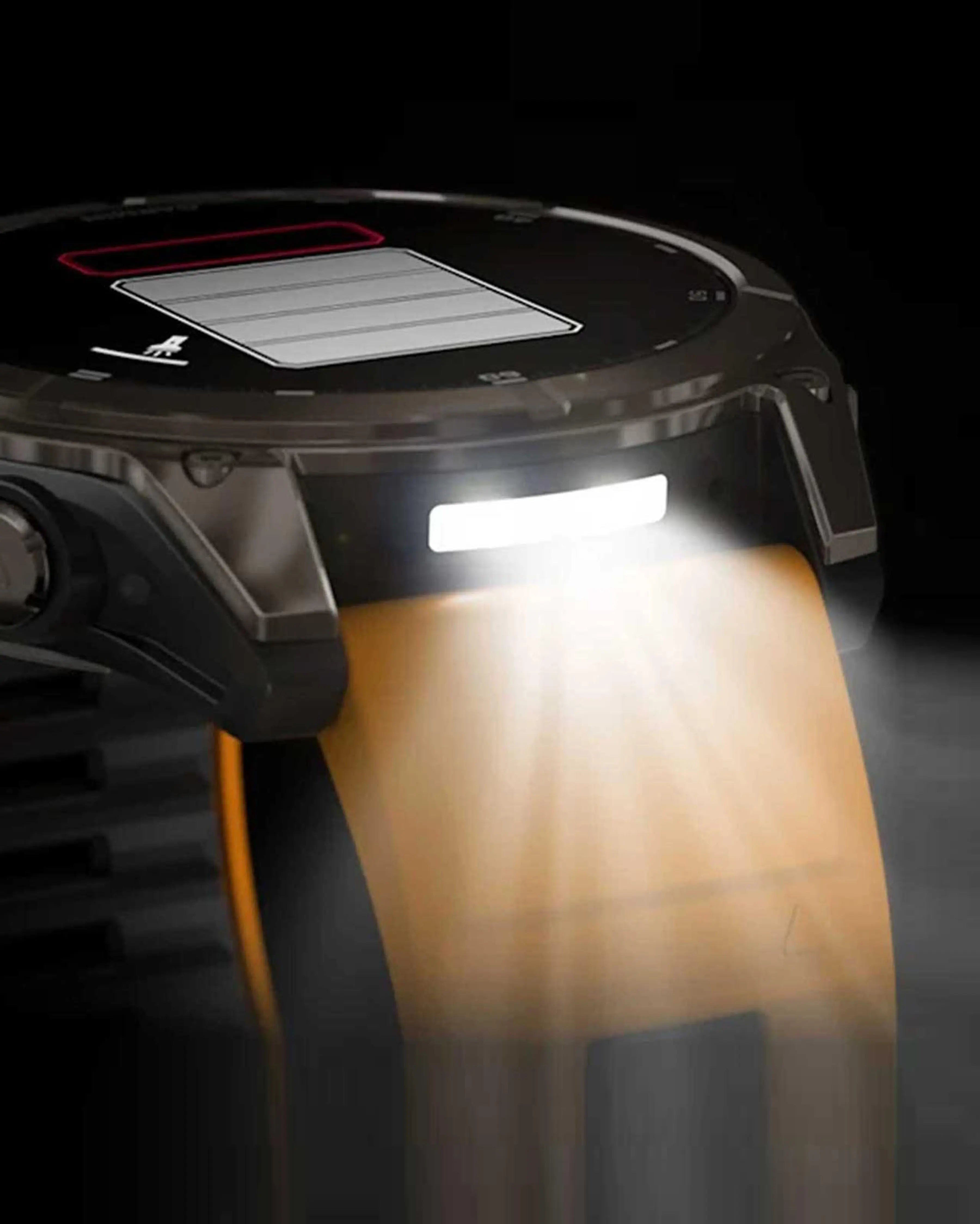 Garmin Fenix 8 AMOLED Sapphire 51mm Titânio Prata Pulseira Laranja