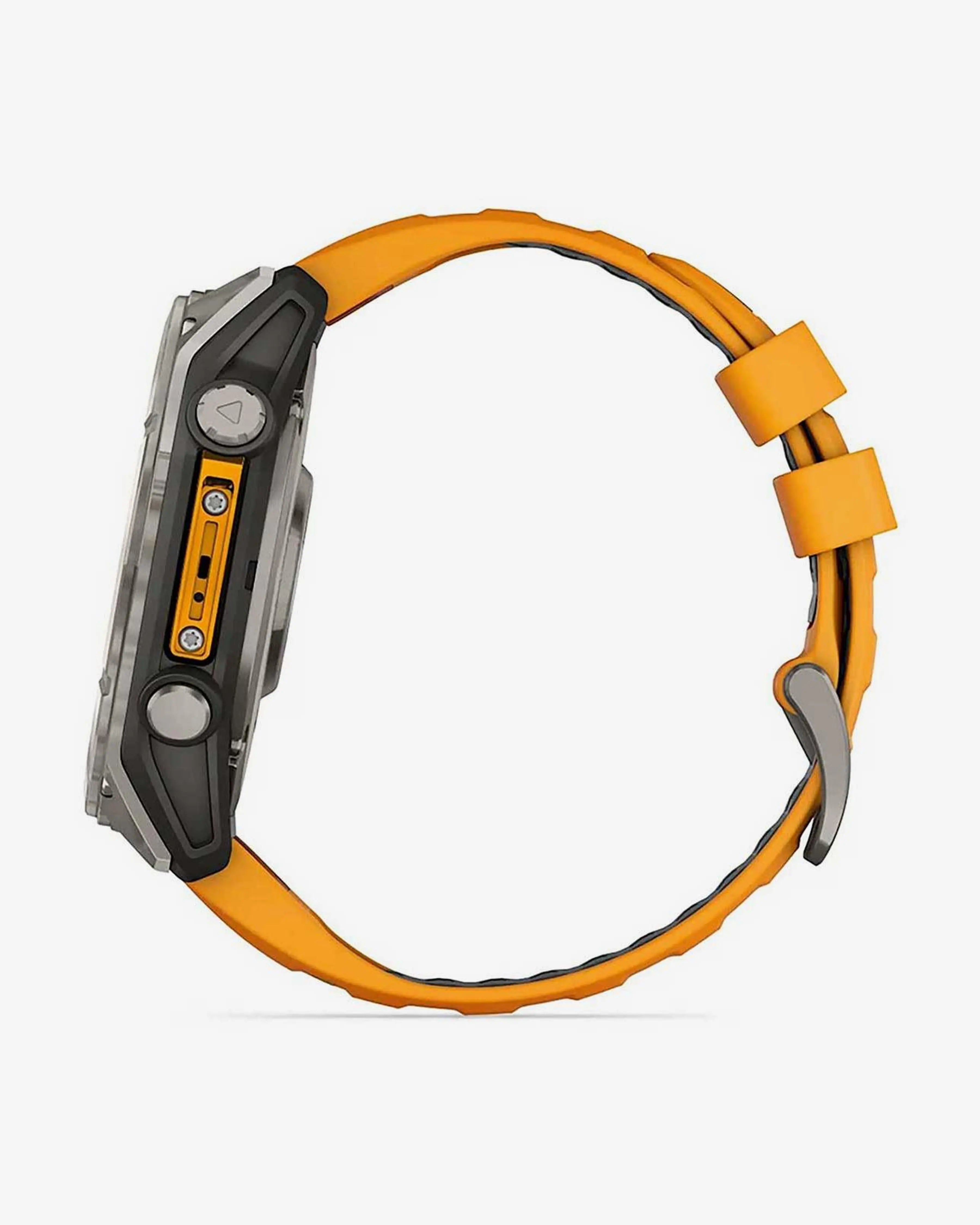 Garmin Fenix 8 AMOLED Zafiro 51 mm Titanio plateado correa naranja