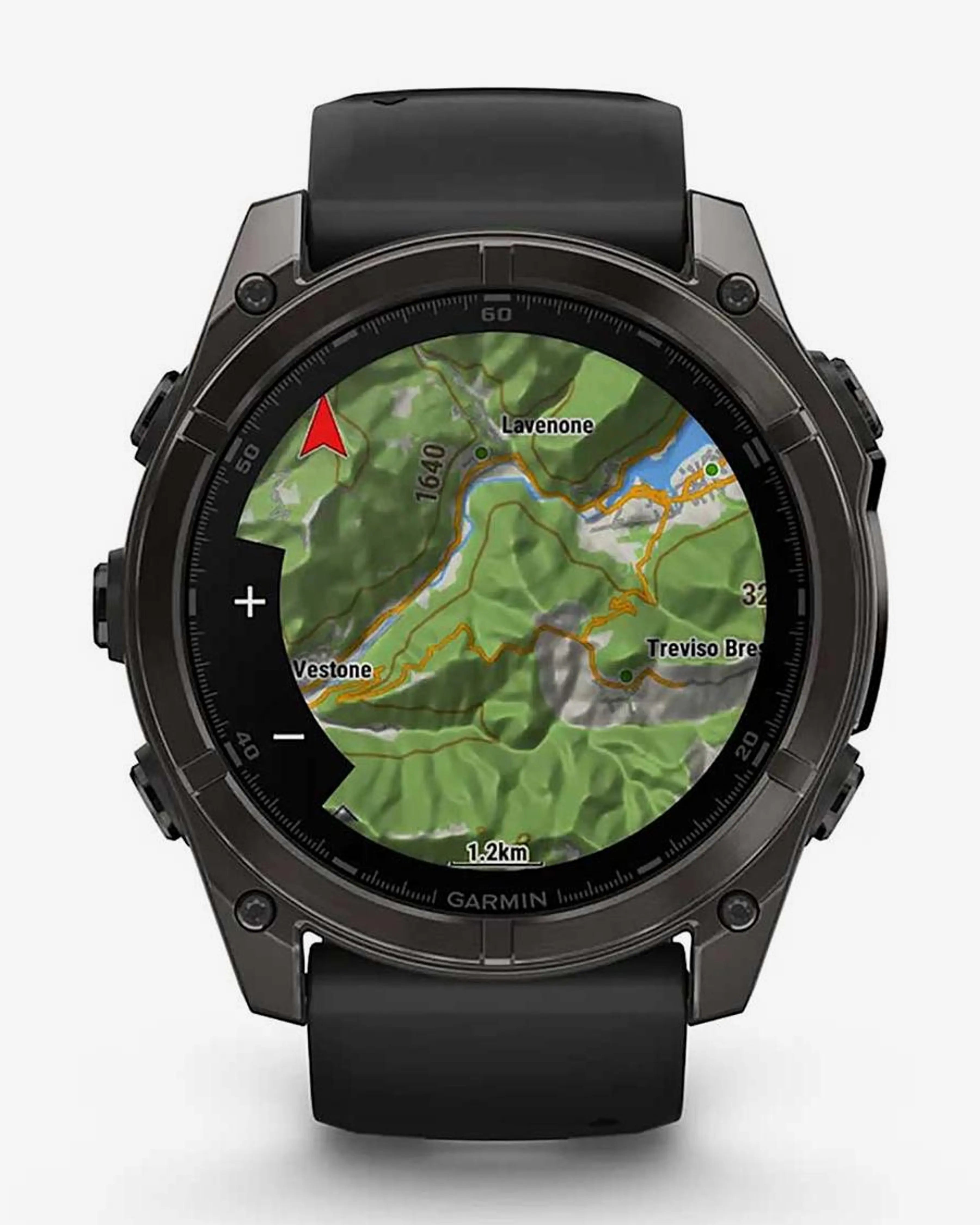 Bracelete Garmin Fenix 8 AMOLED Sapphire 51mm em titânio, cinzento carbono e preto