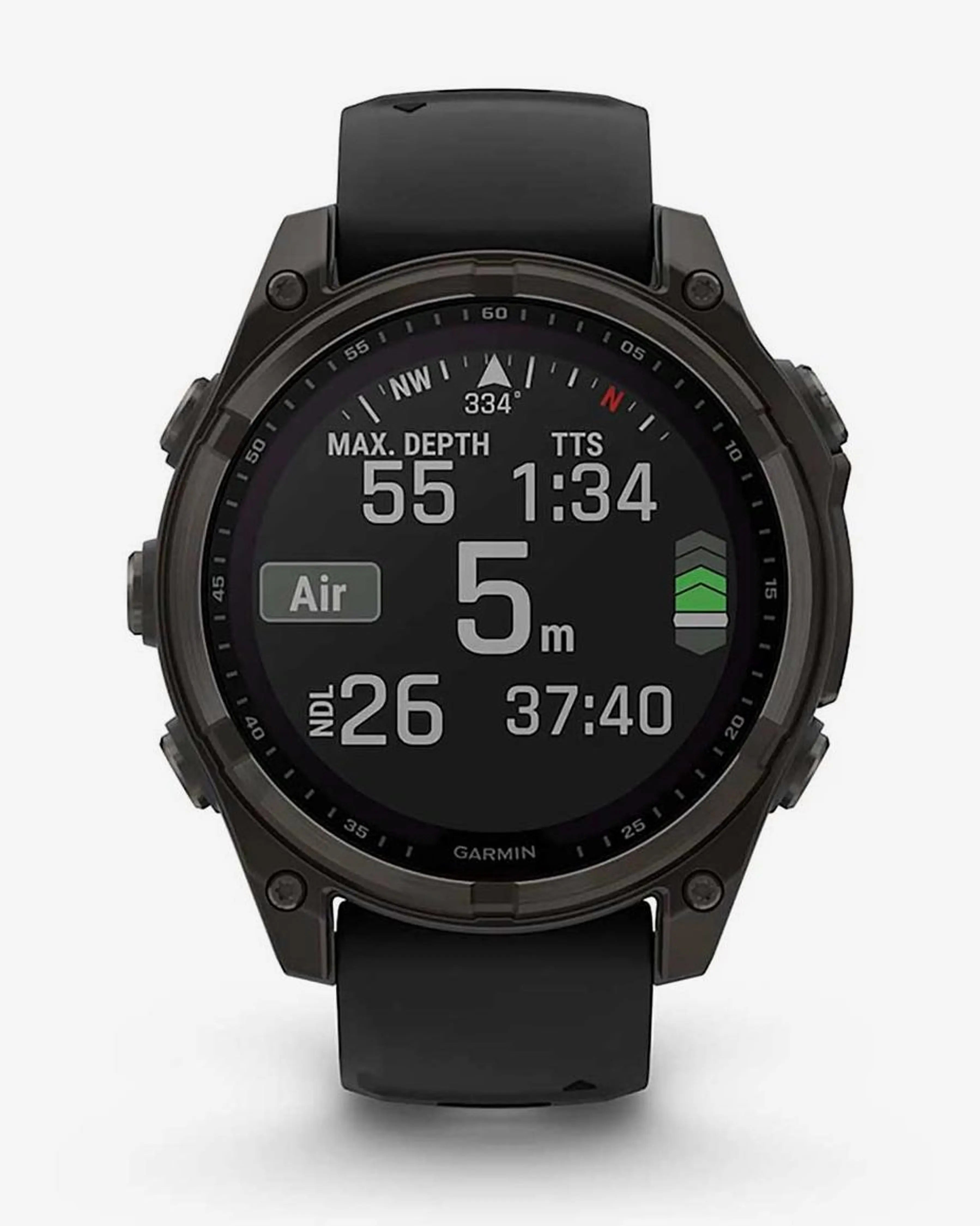 Garmin Fenix 8 Zafiro Solar 47 mm Titanio gris carbón correa negro