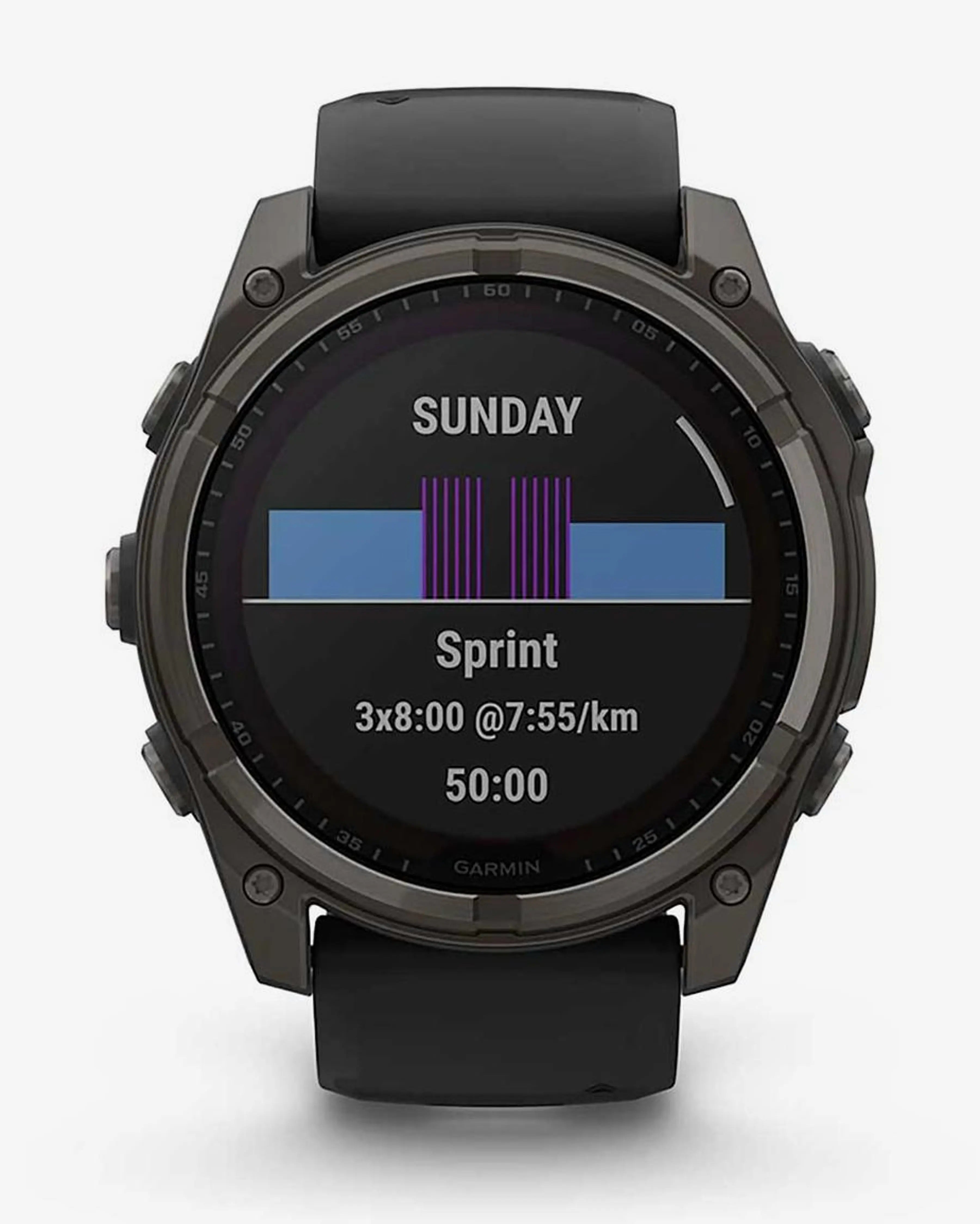 Bracelete Garmin Fenix 8 Sapphire Solar 51mm em titânio, cinzento carbono e preto