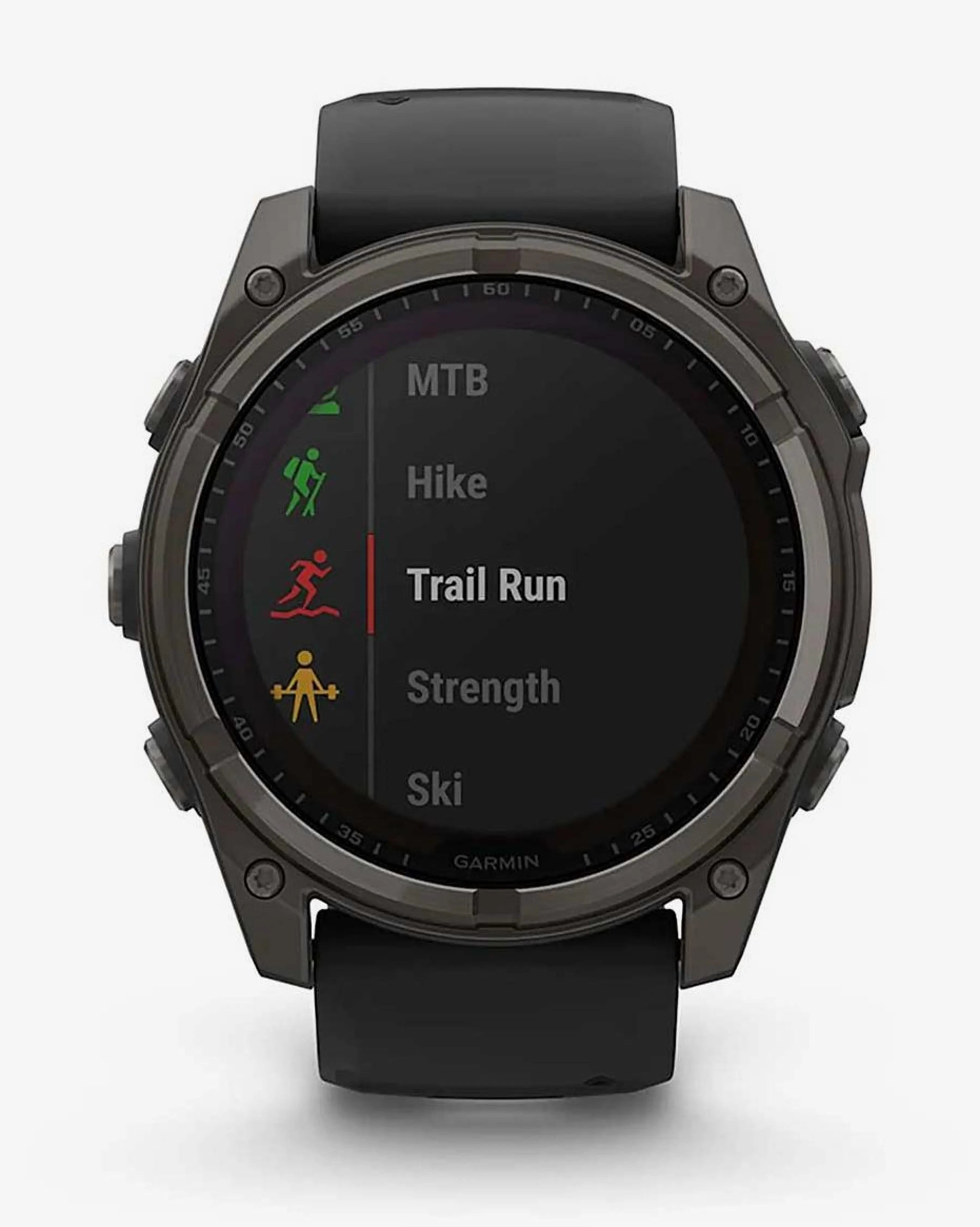Bracelete Garmin Fenix 8 Sapphire Solar 51mm em titânio, cinzento carbono e preto