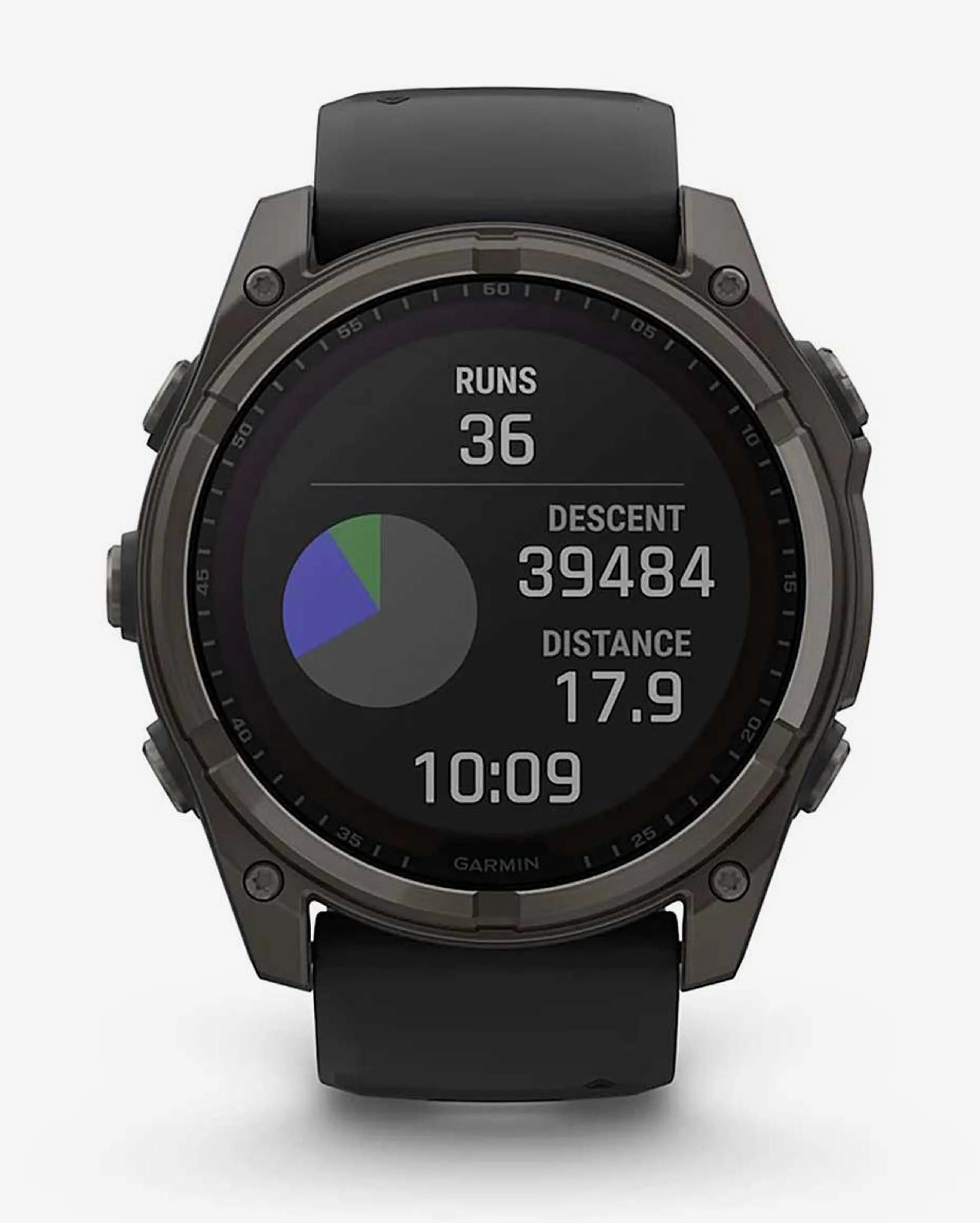 Bracelete Garmin Fenix 8 Sapphire Solar 51mm em titânio, cinzento carbono e preto