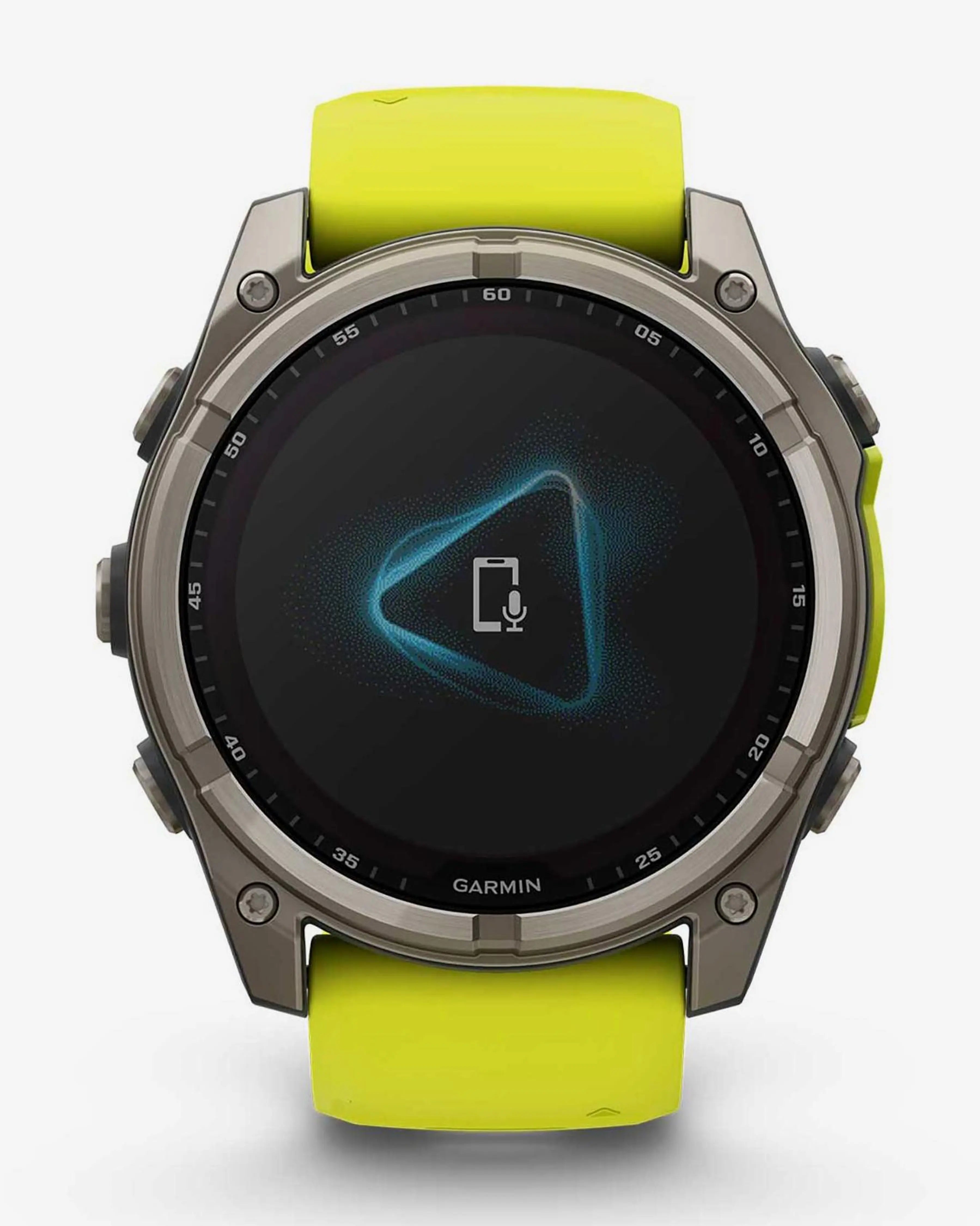 Garmin Fenix 8 Zafiro Solar 51 mm Titanio gris correa amarillo