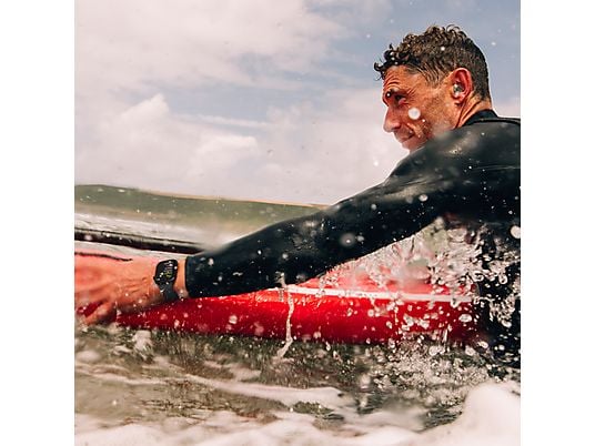 Apple Watch Series 10 (2024), GPS + Cellular, 42 mm, gesto de duplo toque, caixa em titânio natural, bracelete desportiva cinzenta pedra, tamanho M/G