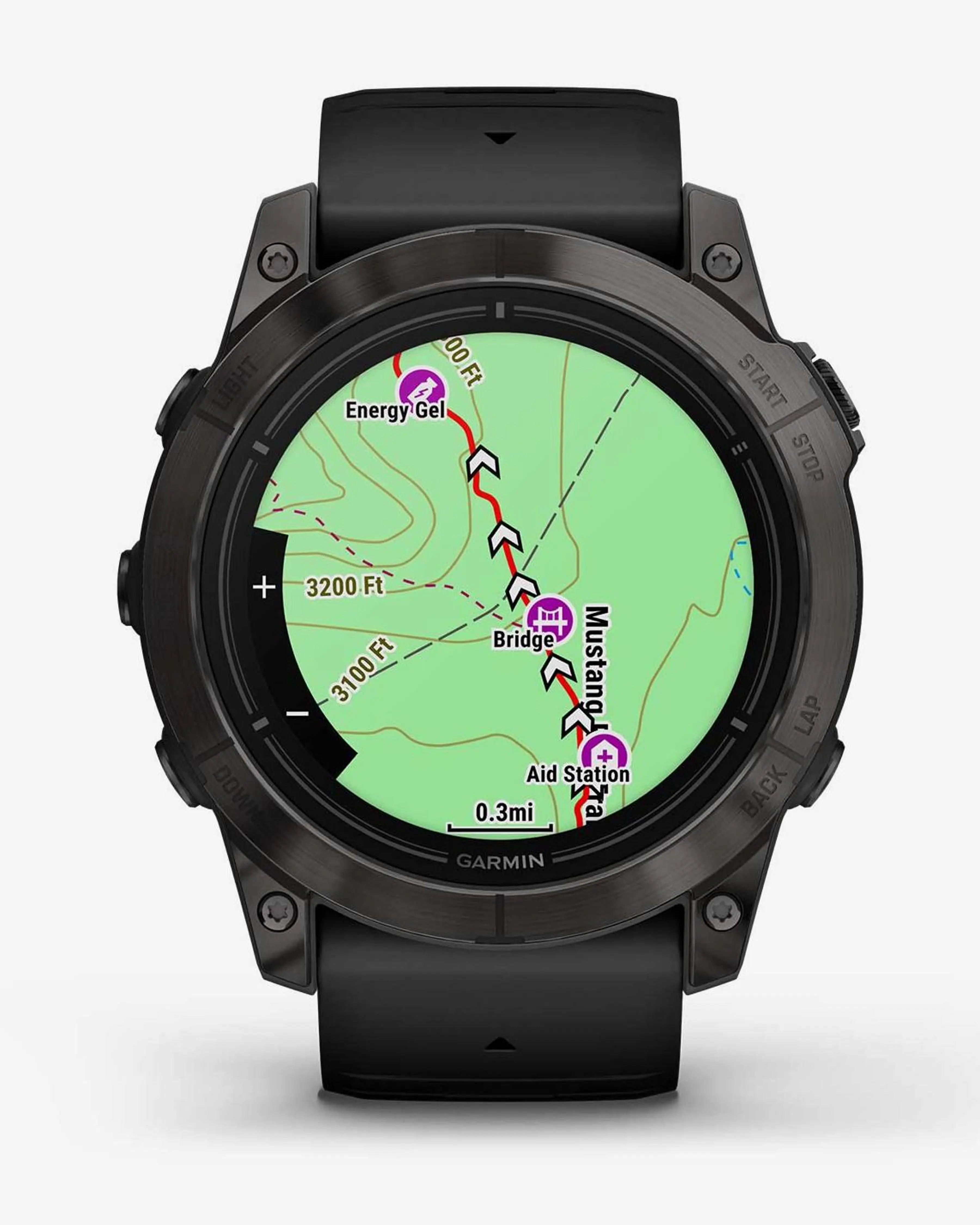 Bracelete Garmin EPIX 2 PRO Sapphire 51 mm em titânio DLC cinzento carbono e preto