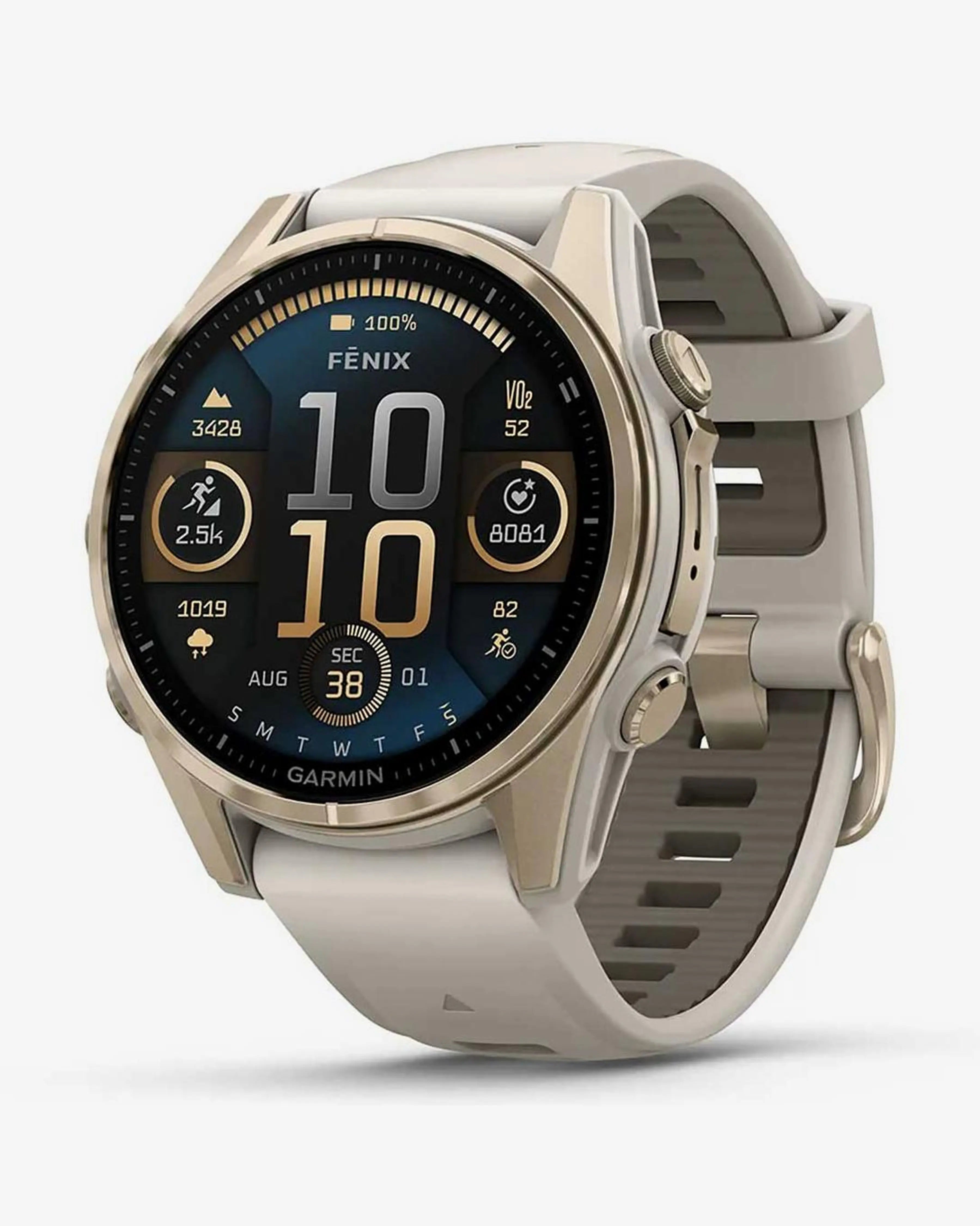 Pulseira bege dourada para Garmin Fenix ​​​​8 AMOLED Sapphire 43mm