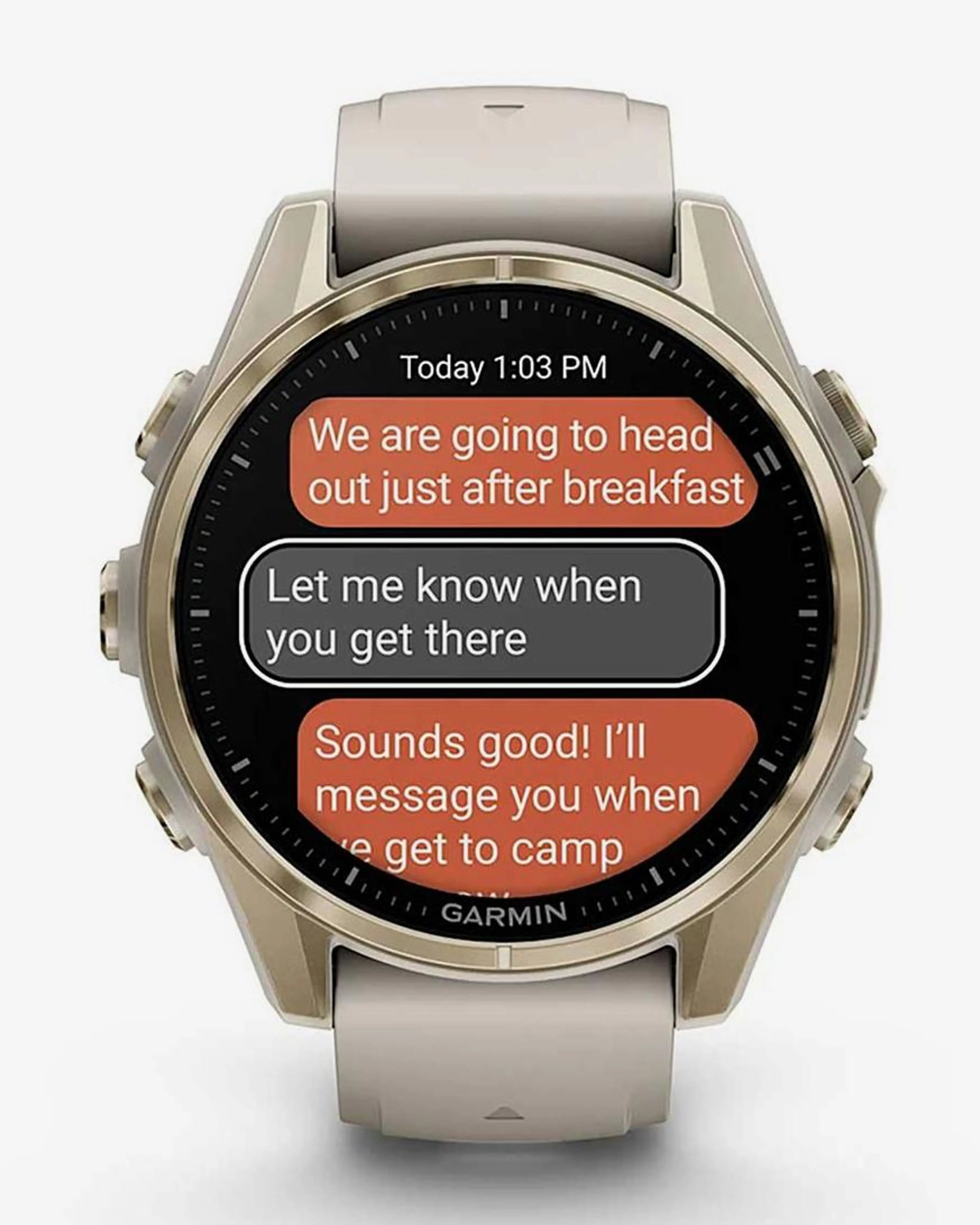 Pulseira bege dourada para Garmin Fenix ​​​​8 AMOLED Sapphire 43mm
