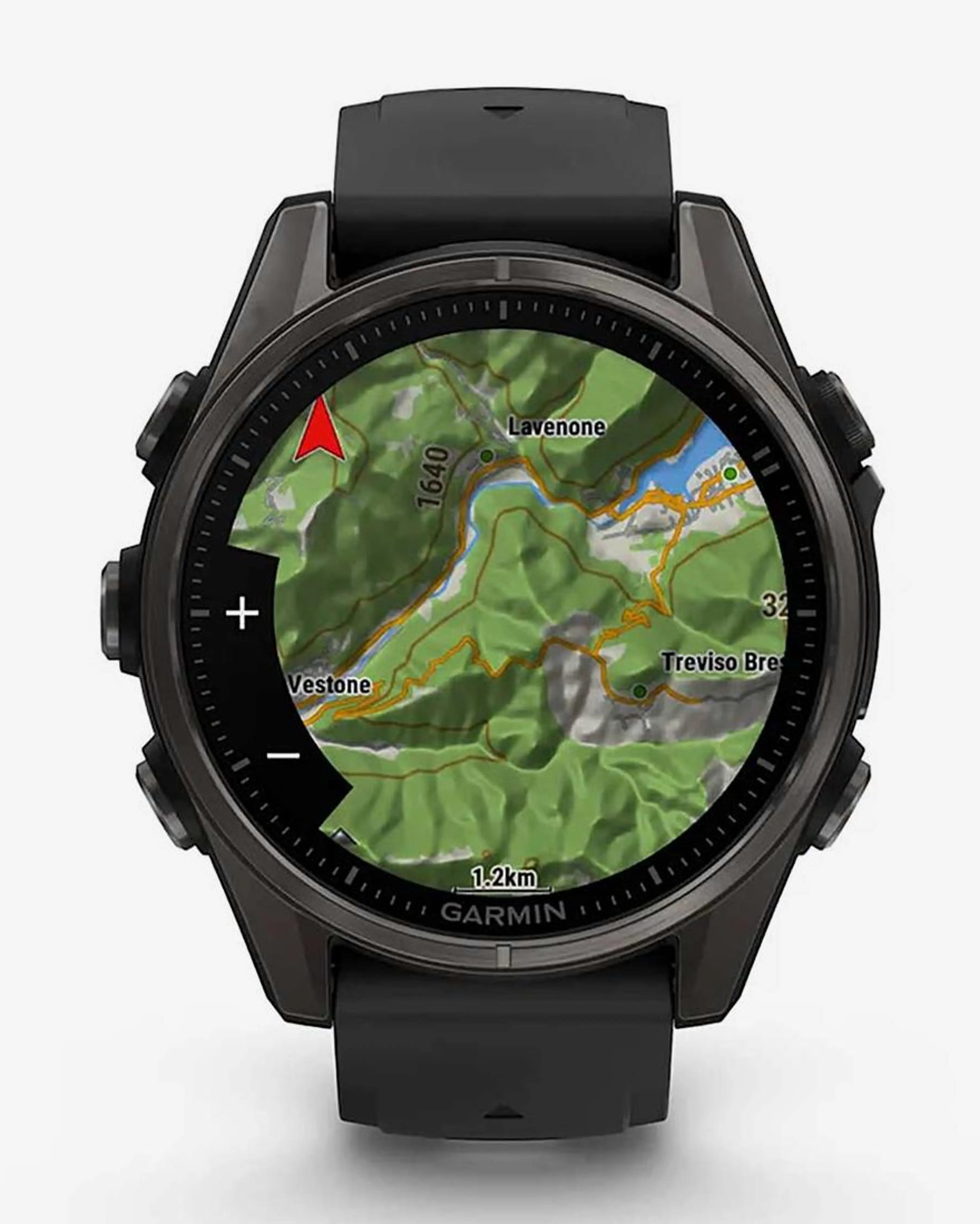 Bracelete Garmin Fenix ​​​​8 AMOLED Sapphire 43mm em titânio, cinzento carbono e preto
