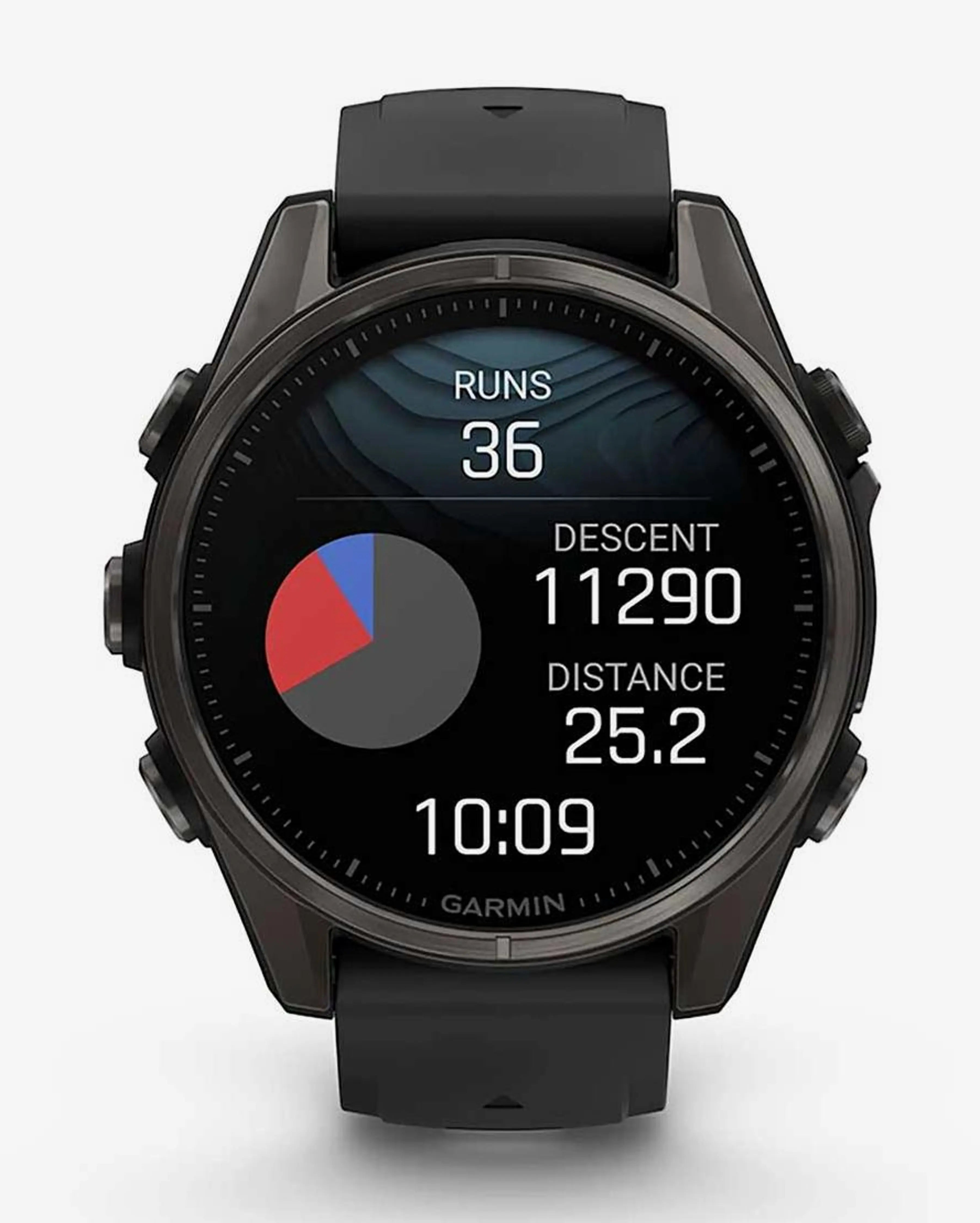 Bracelete Garmin Fenix ​​​​8 AMOLED Sapphire 43mm em titânio, cinzento carbono e preto
