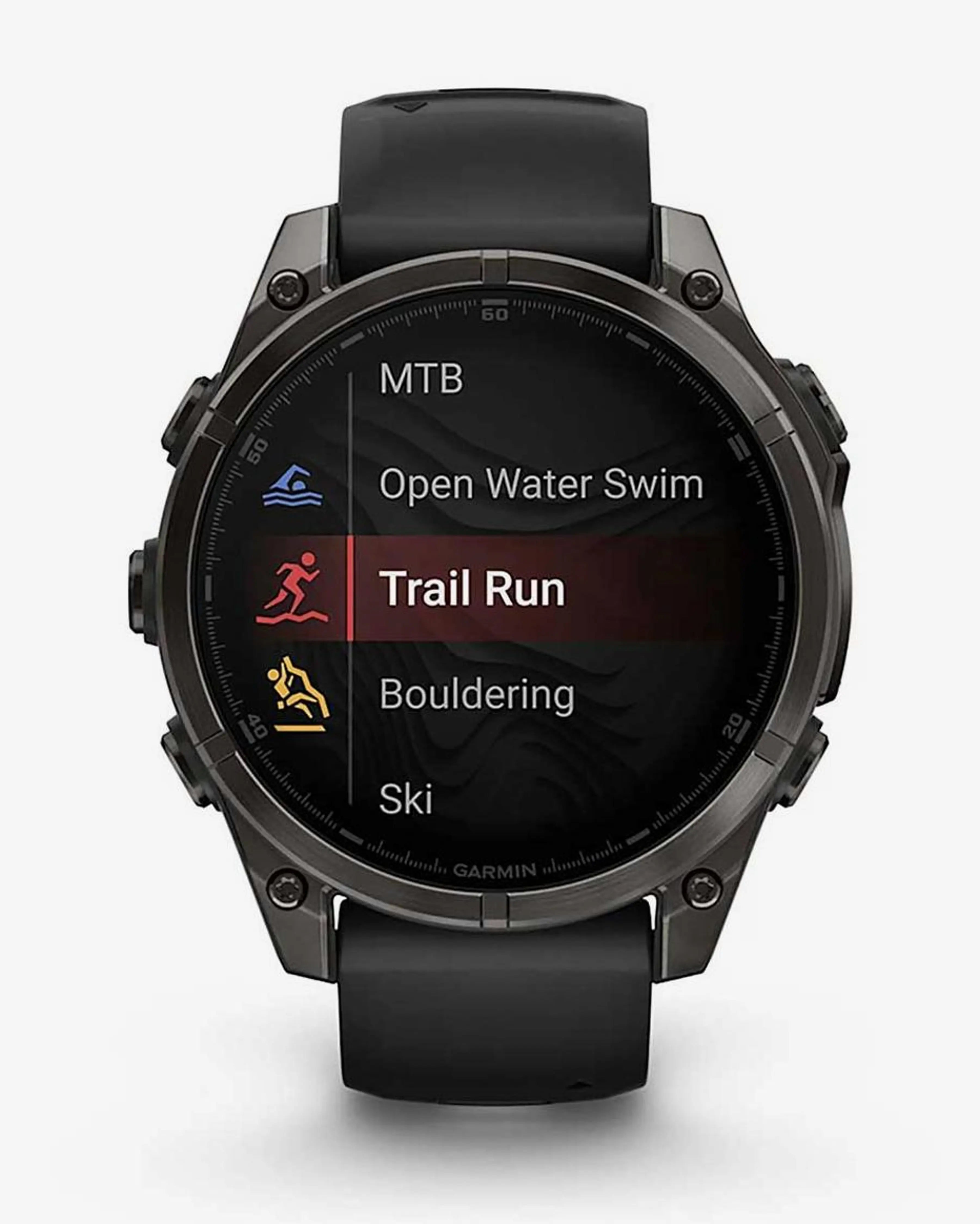 Bracelete preta e titânio com revestimento em cinza carbono para Garmin Fenix ​​​​8 AMOLED Sapphire 47mm