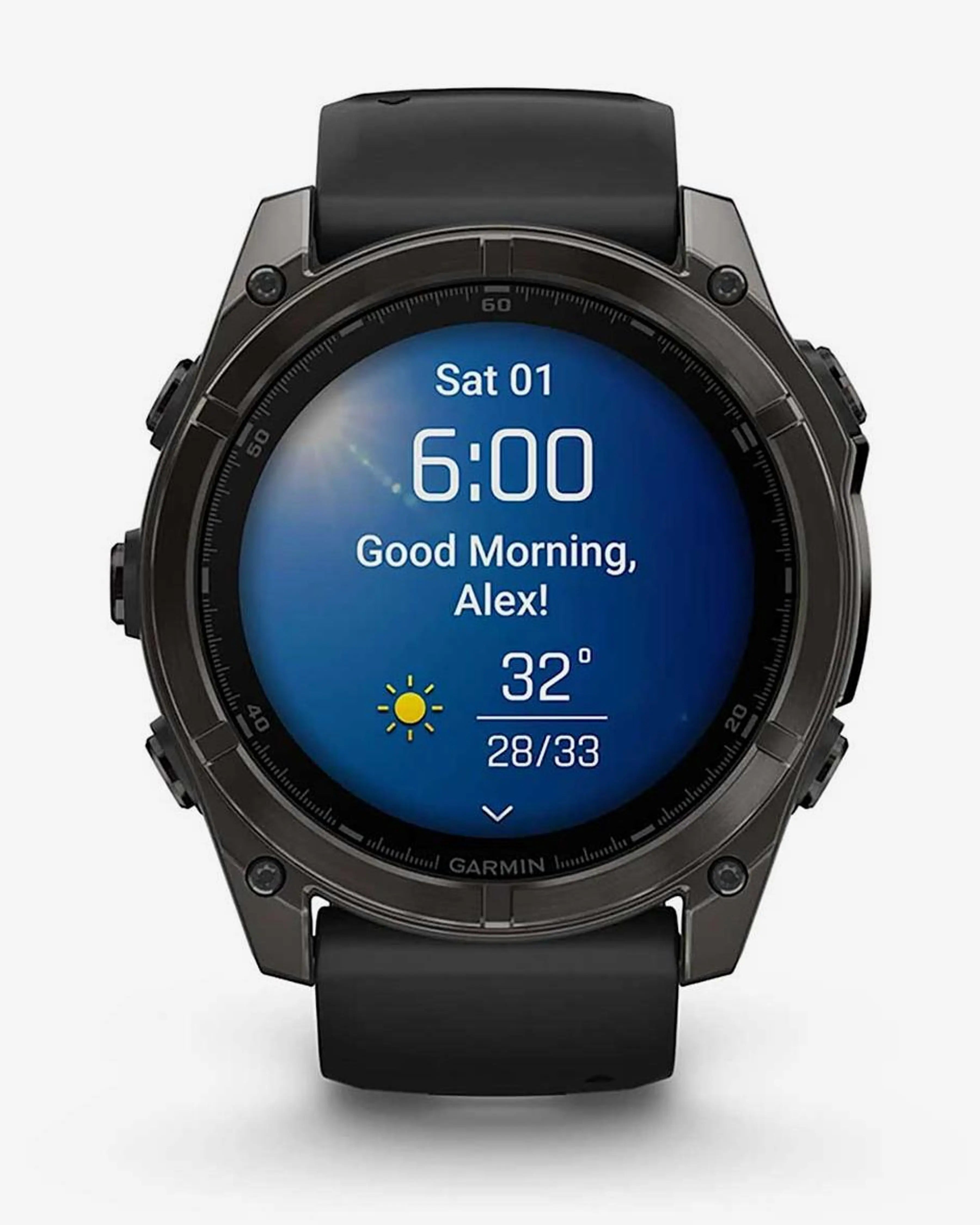 Bracelete Garmin Fenix ​​​​8 AMOLED Sapphire 51mm em titânio, cinzento carbono e preto