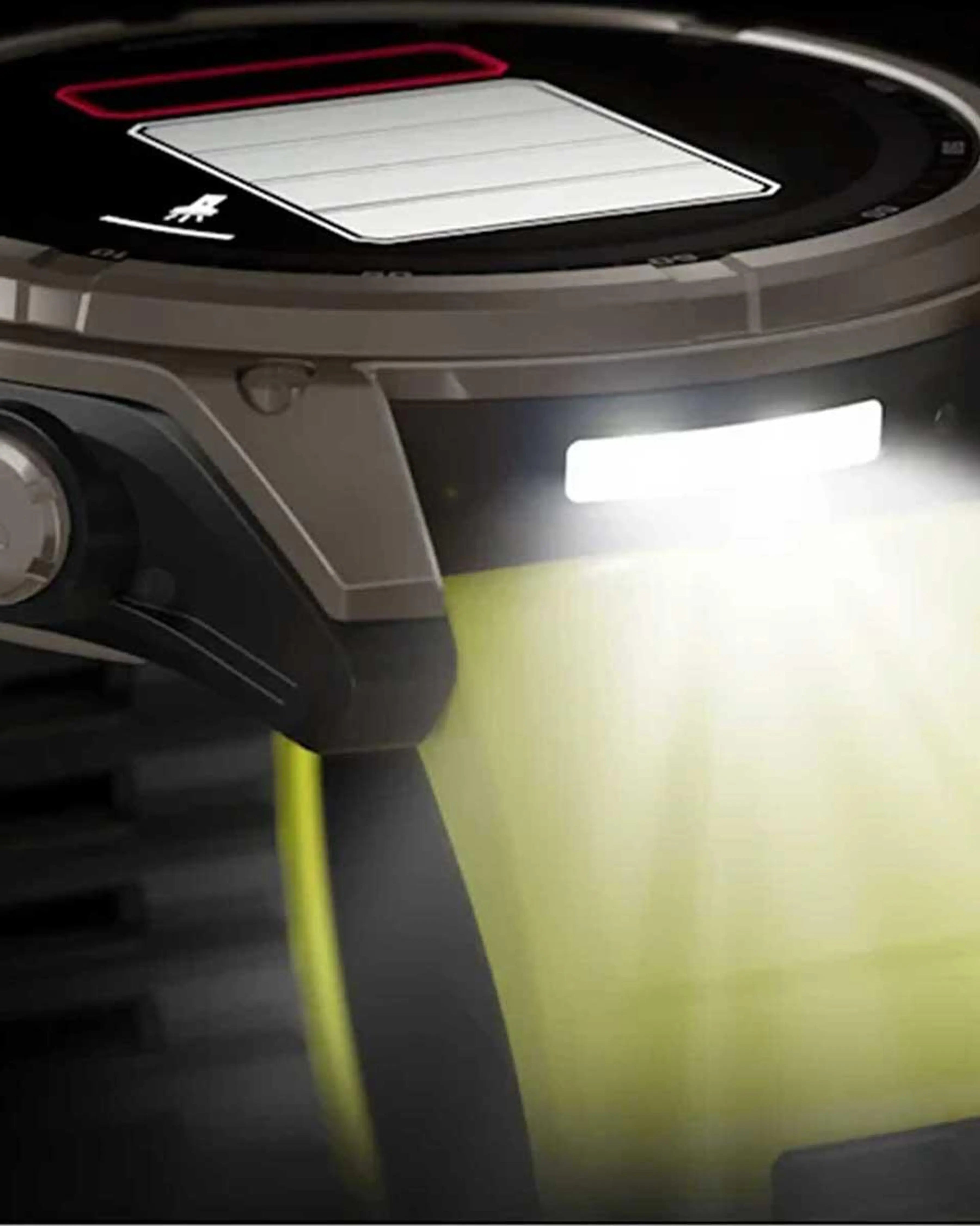 Bracelete Garmin Fenix ​​​​8 Sapphire Solar 51mm em titânio cinzento e amarelo