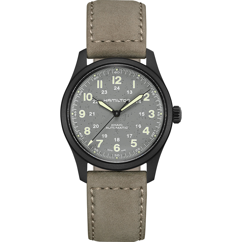 Relógio Hamilton Khaki Field H70215880 em Titânio Caqui 