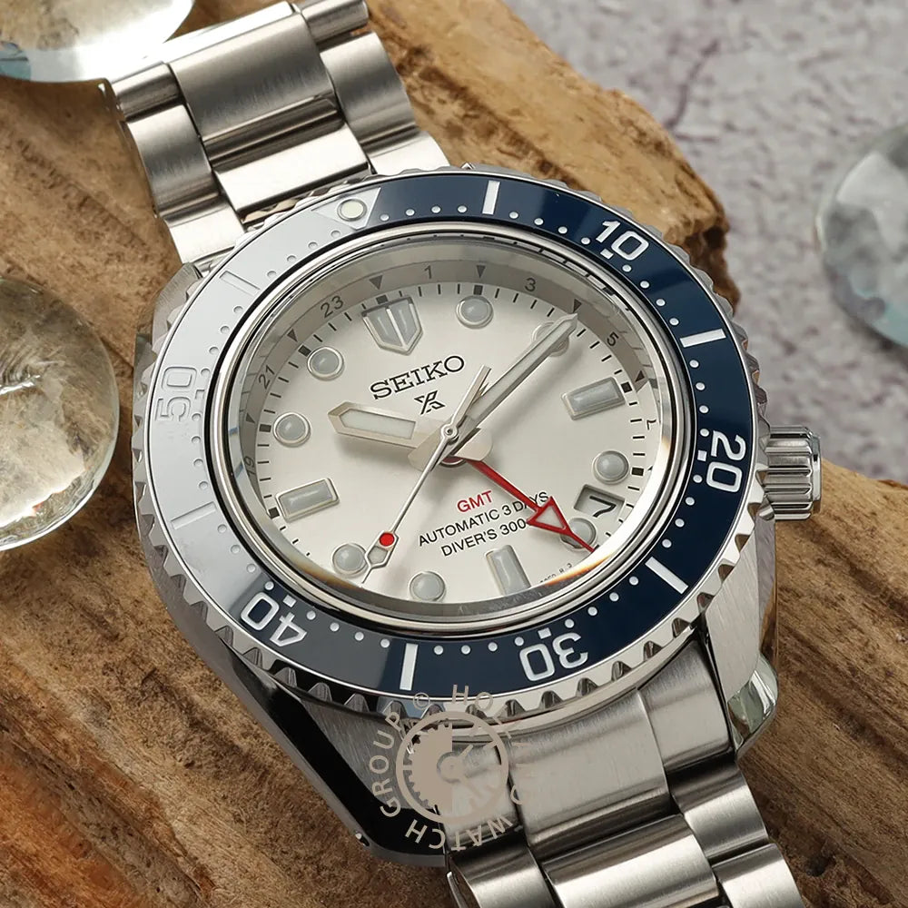 Relógio Seiko Sea SPB519J1 Prospex GMT de 60º Aniversário 