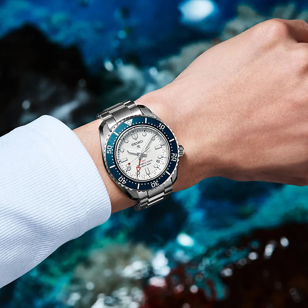 Relógio Seiko Sea SPB519J1 Prospex GMT de 60º Aniversário 